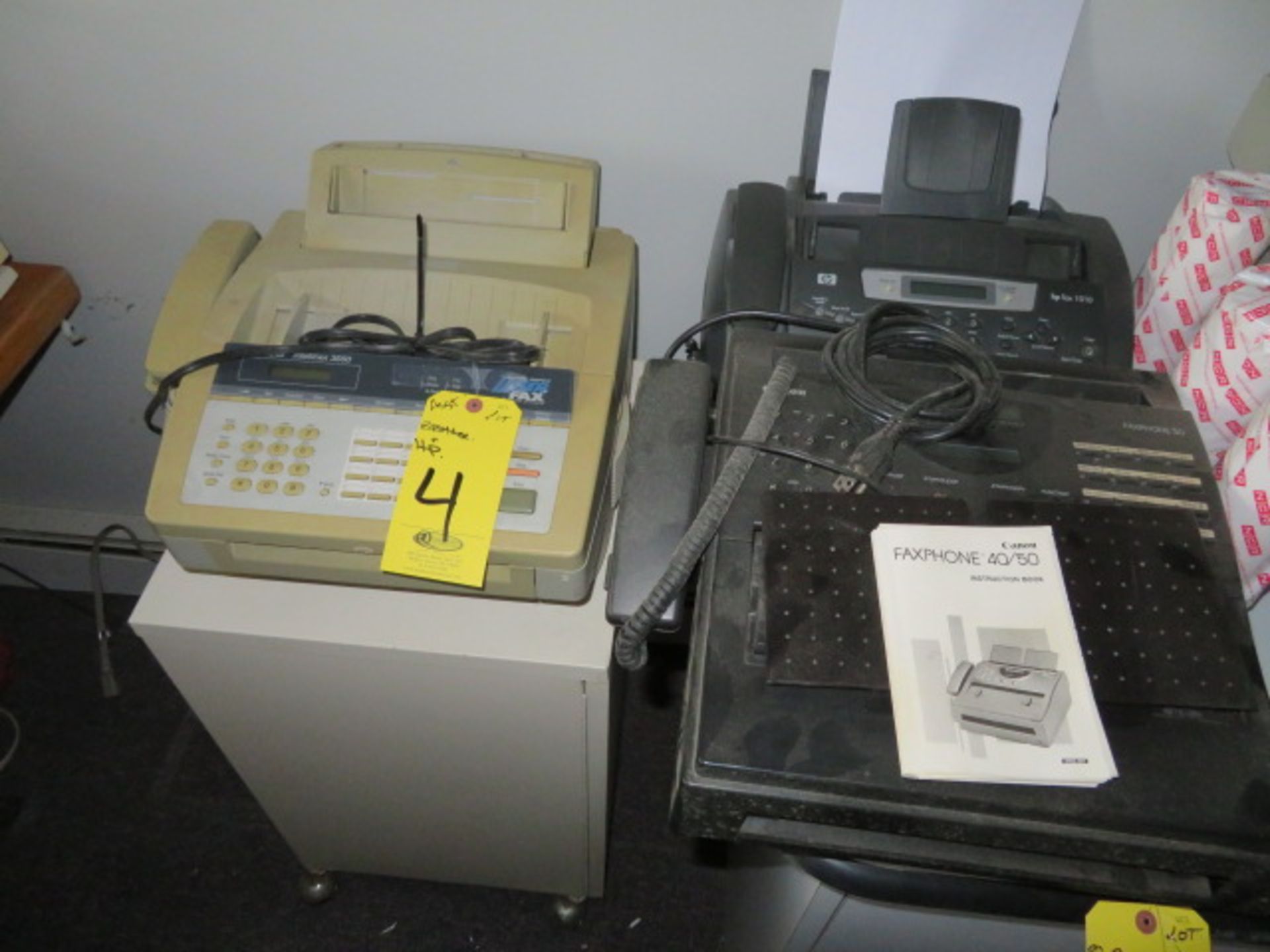 BROTHER, CANON & HP FAX MACHINES & CABINET