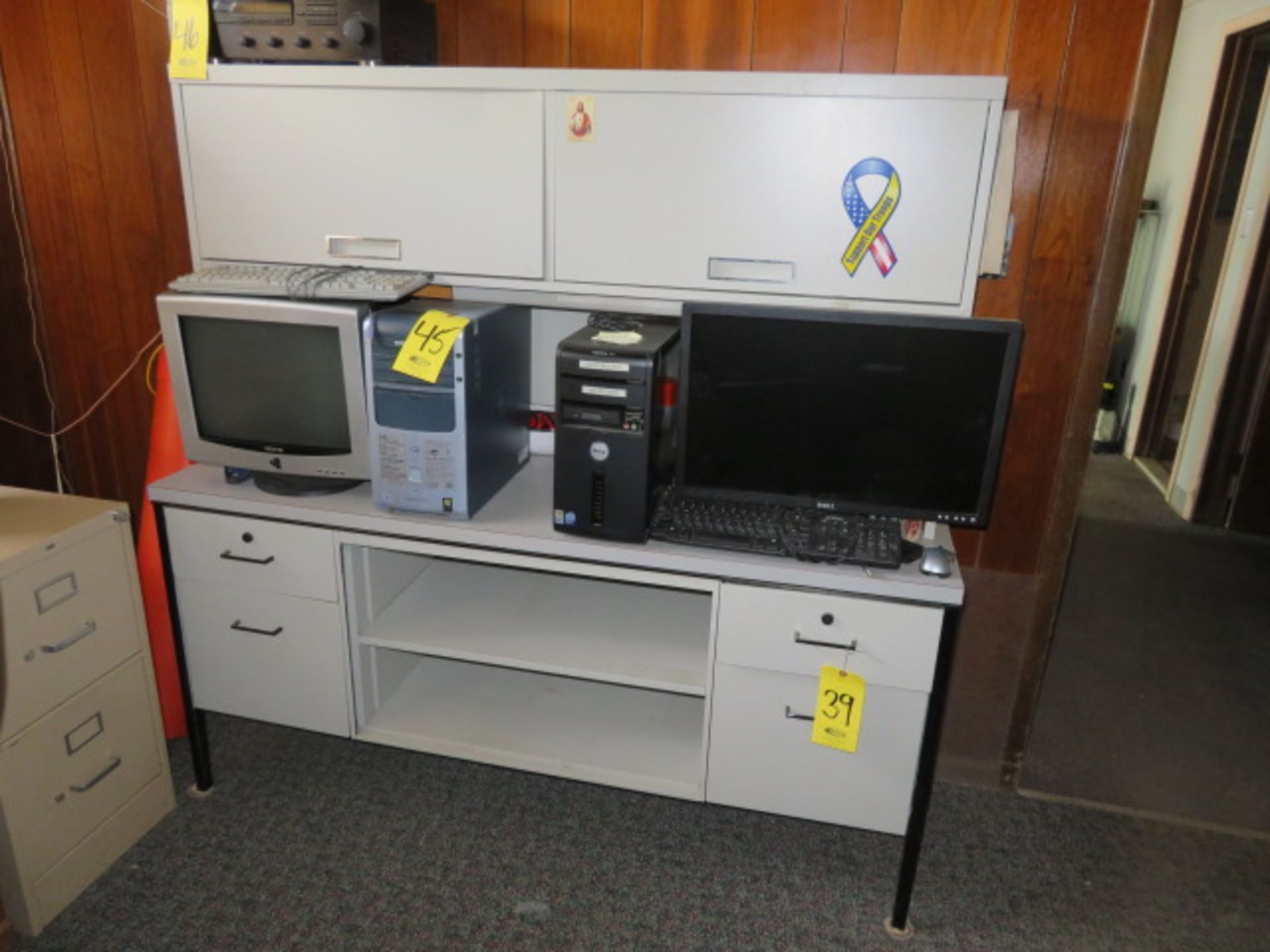 62" CREDENZA W/ OVERHEAD SHELF