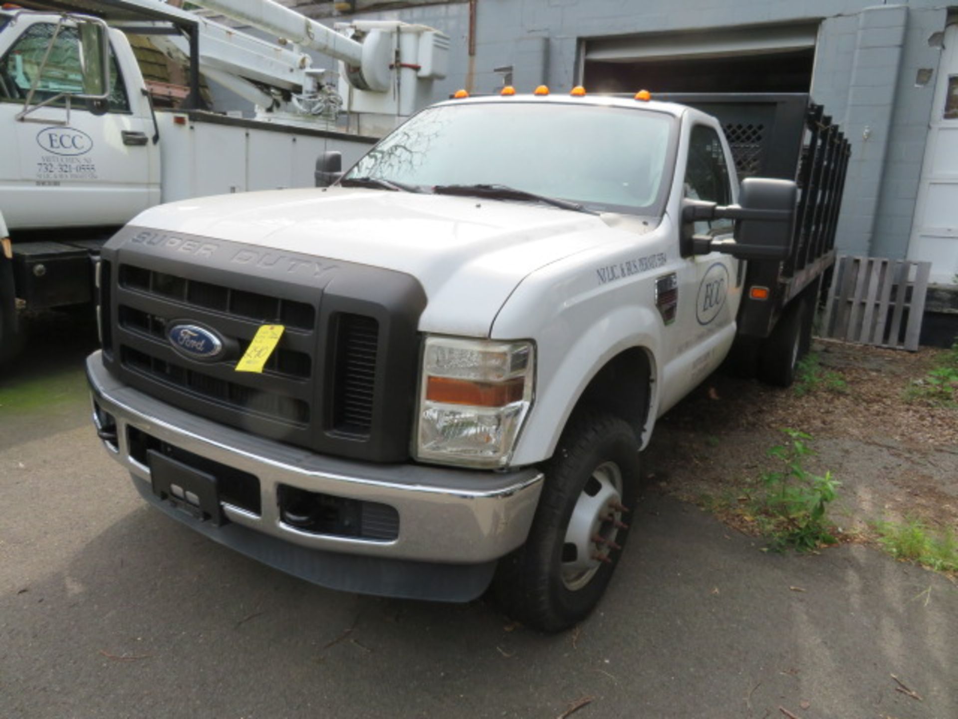 2008 FORD F350 4WD DUALLY STAKEBODY TRUCK, 4800 ORIGINAL MILES