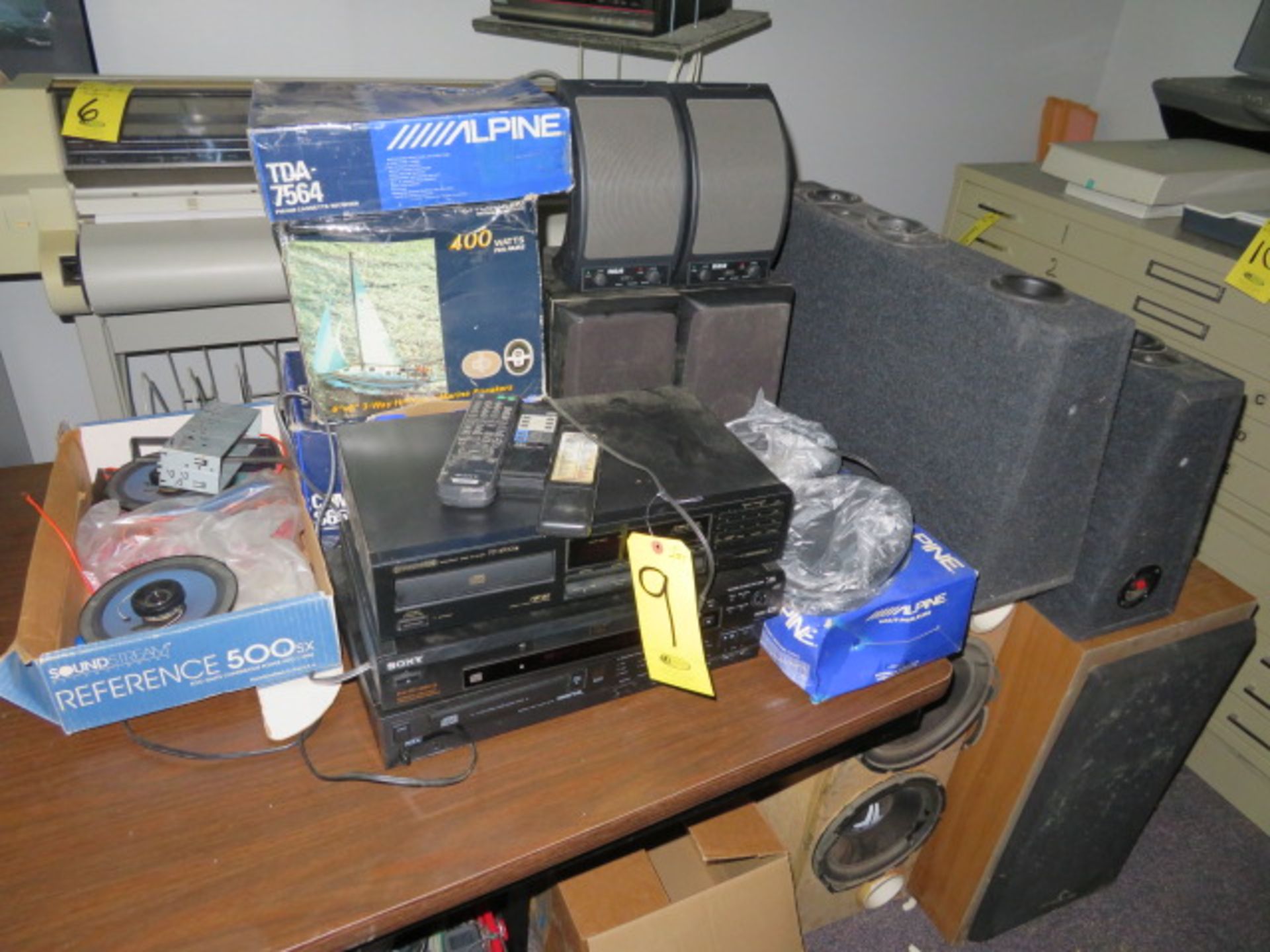 ASSORTED SPEAKERS, RECEIVER/CD PLAYER