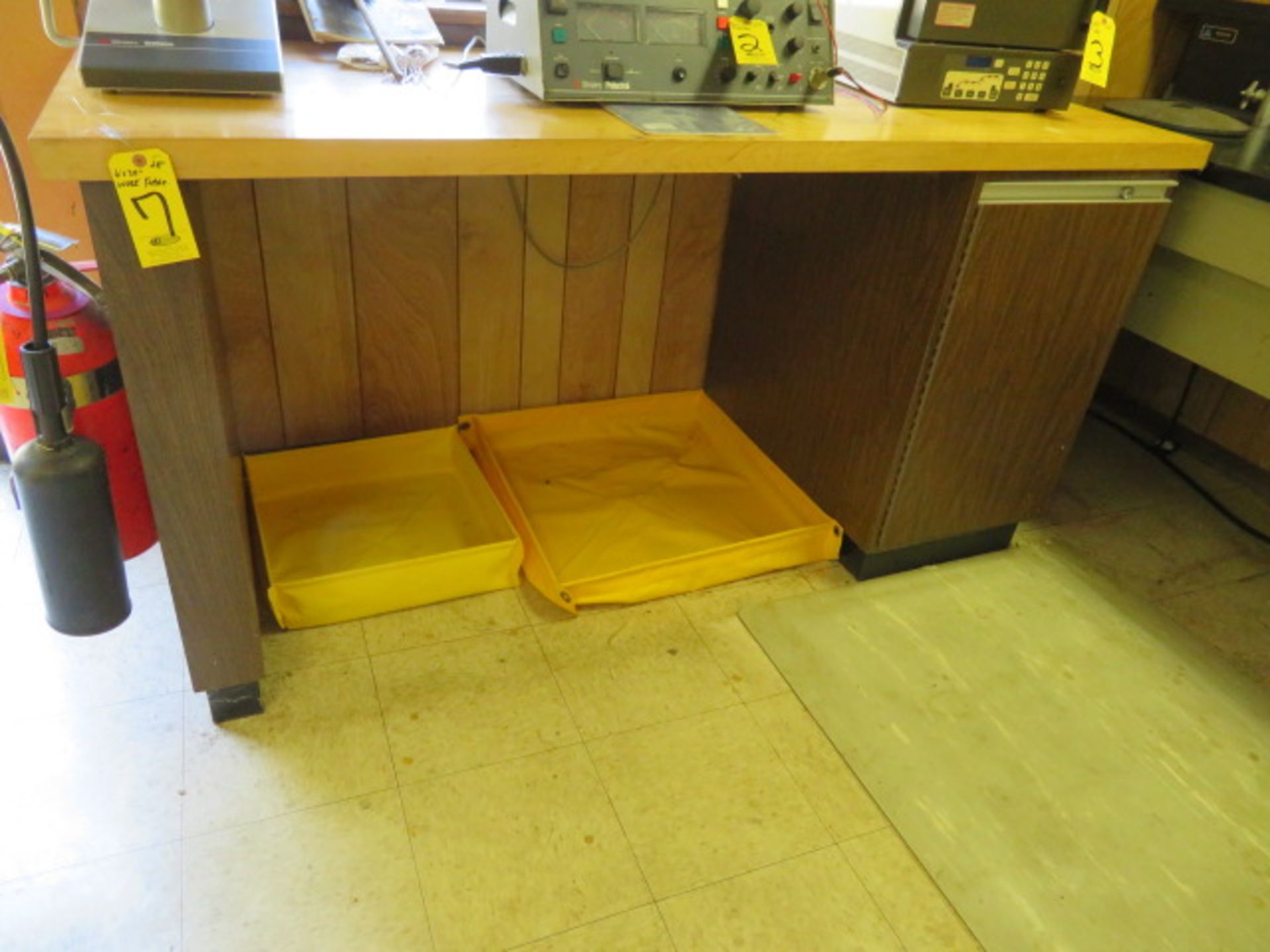 6' BUTCHER BLOCK BENCH W/ CABINET PEDESTAL