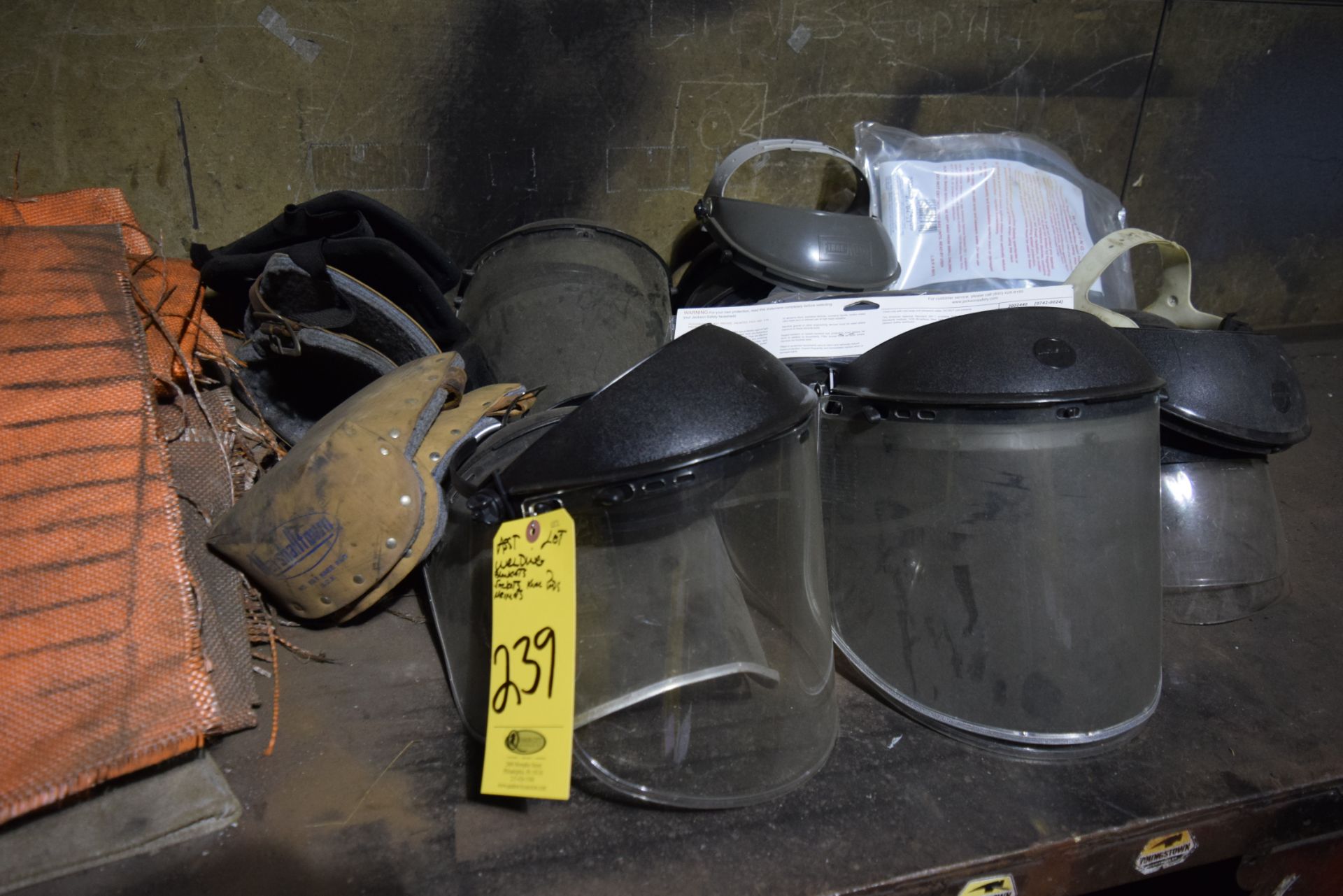 ASSORTED WELDING ITEMS ON TABLE