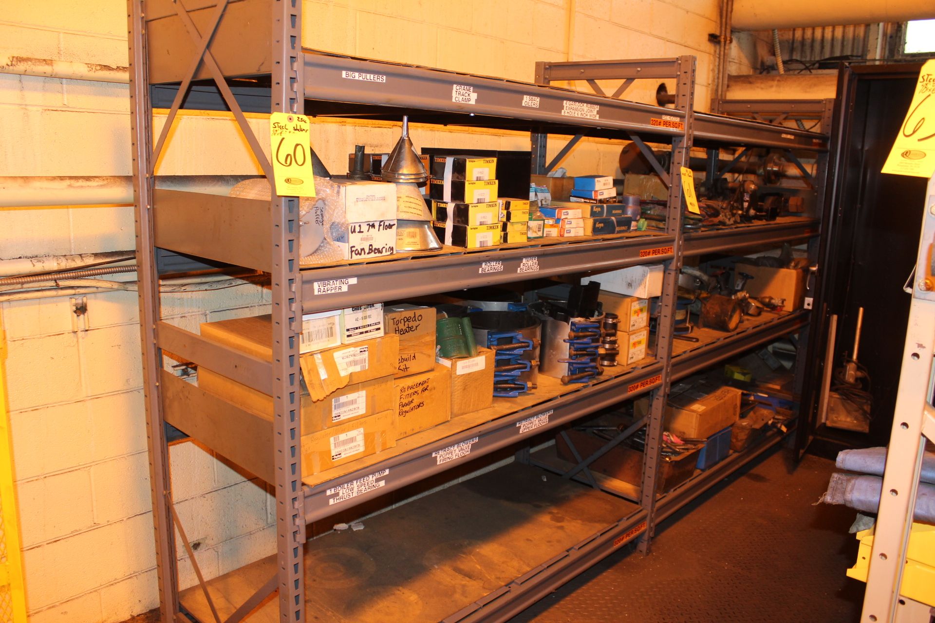 (2) SECTIONS STEEL SHELVES-NO CONTENTS