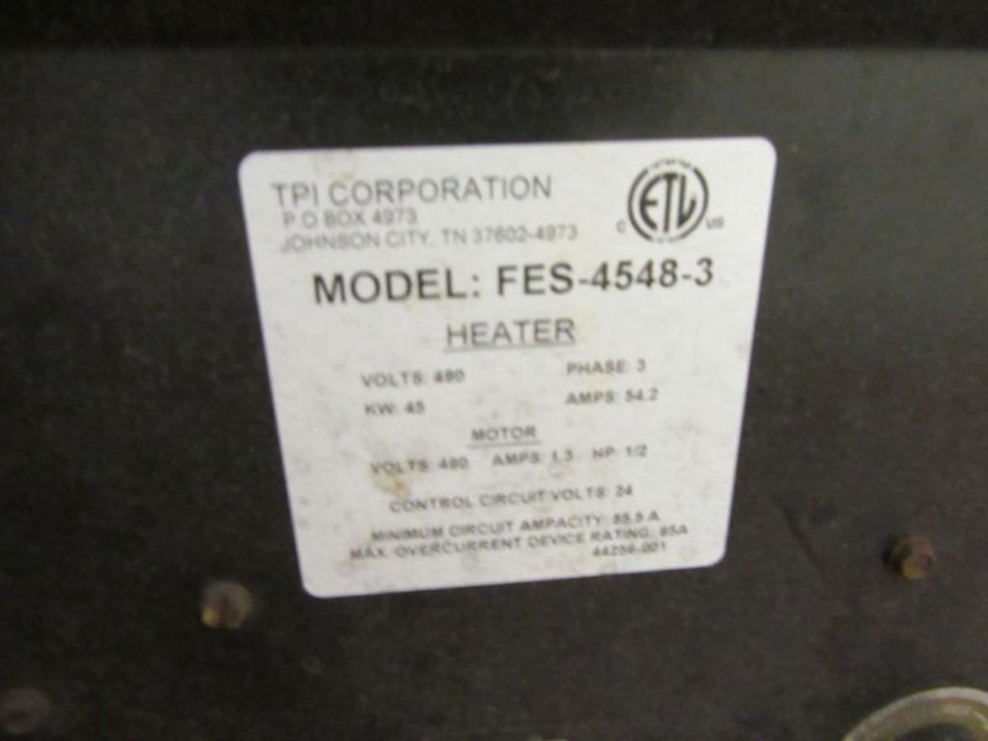 1 FOSTORIA (3)PHASE ELECTRIC HEATER AND (1) FOSTORIA HEATER for PARTS - Image 2 of 4