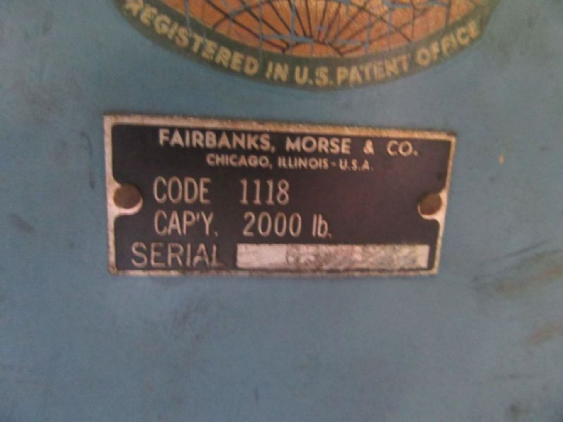 FAIRBANKS MORSE AND COMPANY 2000 LB SCALE. CODE 1118 - Image 6 of 9