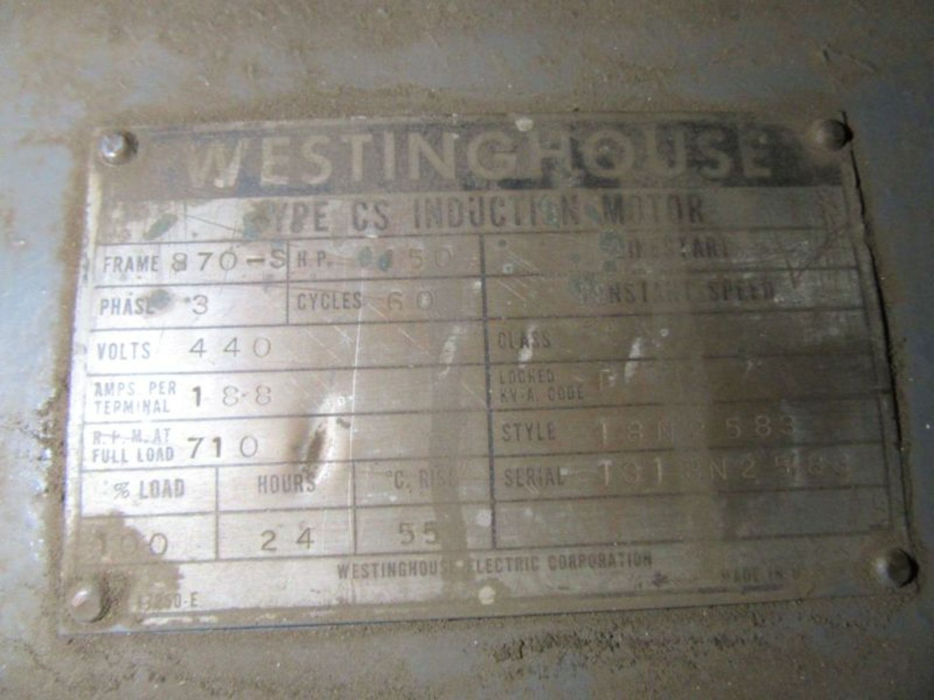 WESTINGHOUSE 150 HP INDUCTION MOTOR (FOR BREAKER DRUM) - Image 4 of 7