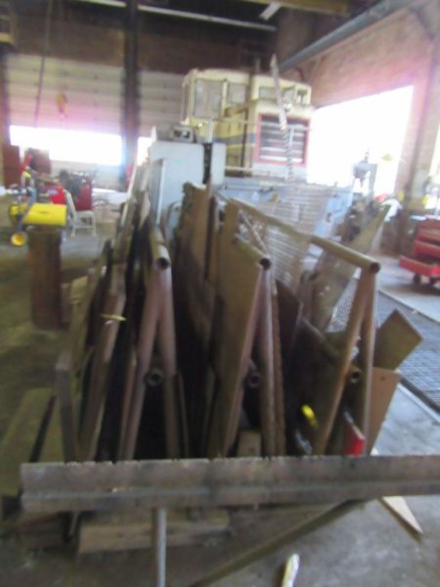 SCRAP IRON WITH RACKS AND SAW HORSES - Image 2 of 5