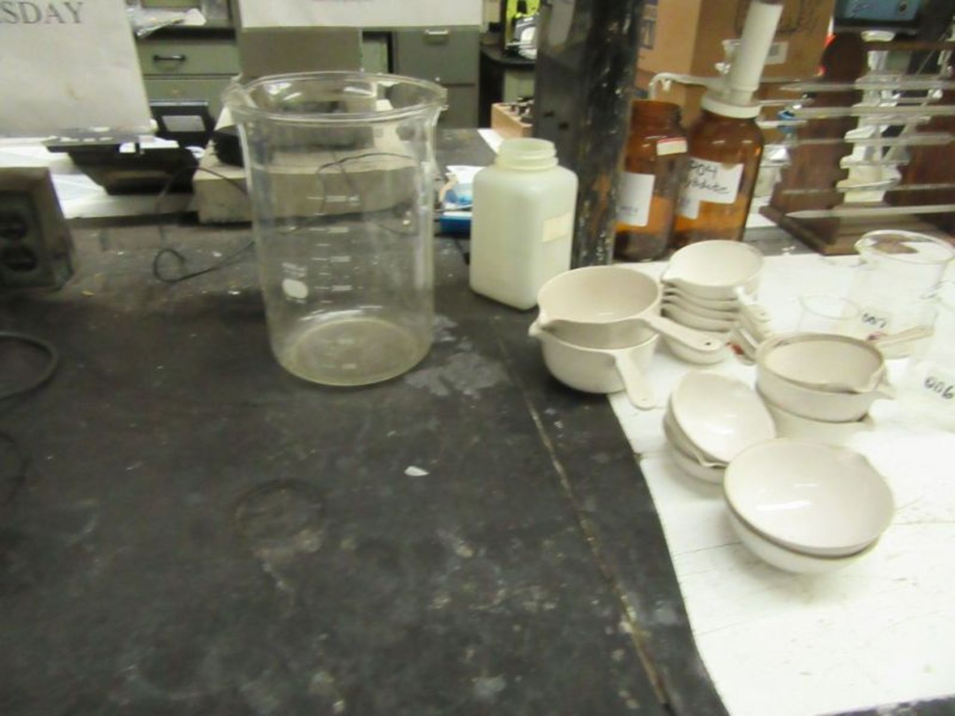 CONTENTS OF CABINETS - GLASS TUBES, FLASKS, BEAKERS, WEIGHTS, ETC - Image 30 of 32