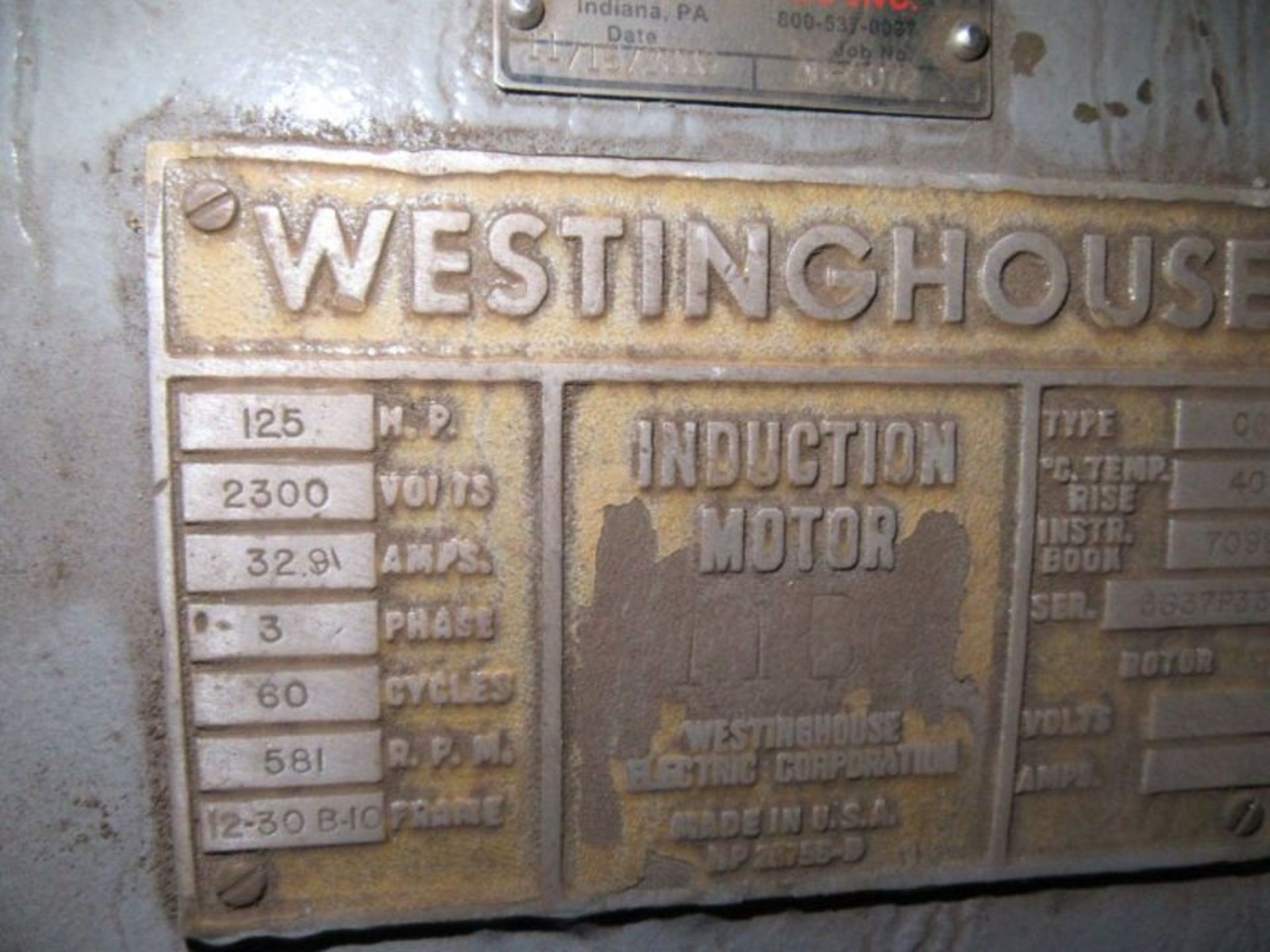 WESTINGHOUSE 125 HP INDUCTION MOTOR - Image 7 of 10