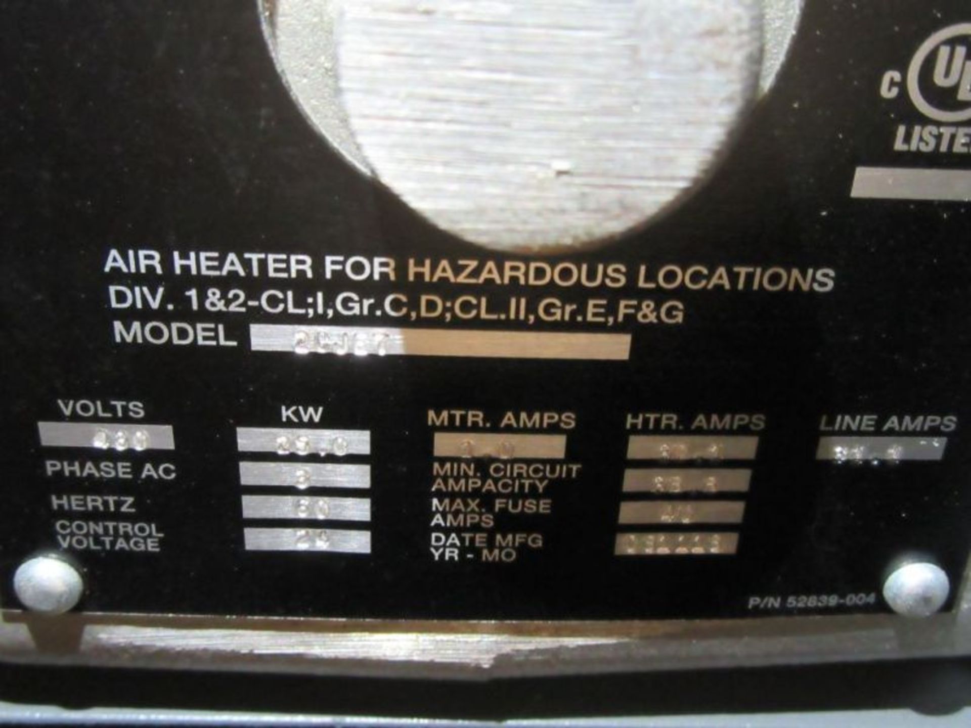 (2) DAYTON HAZARDOUS LOCATION AIR HEATERS, MDL 2CJE7, 480V 3 PHASE - Image 2 of 4