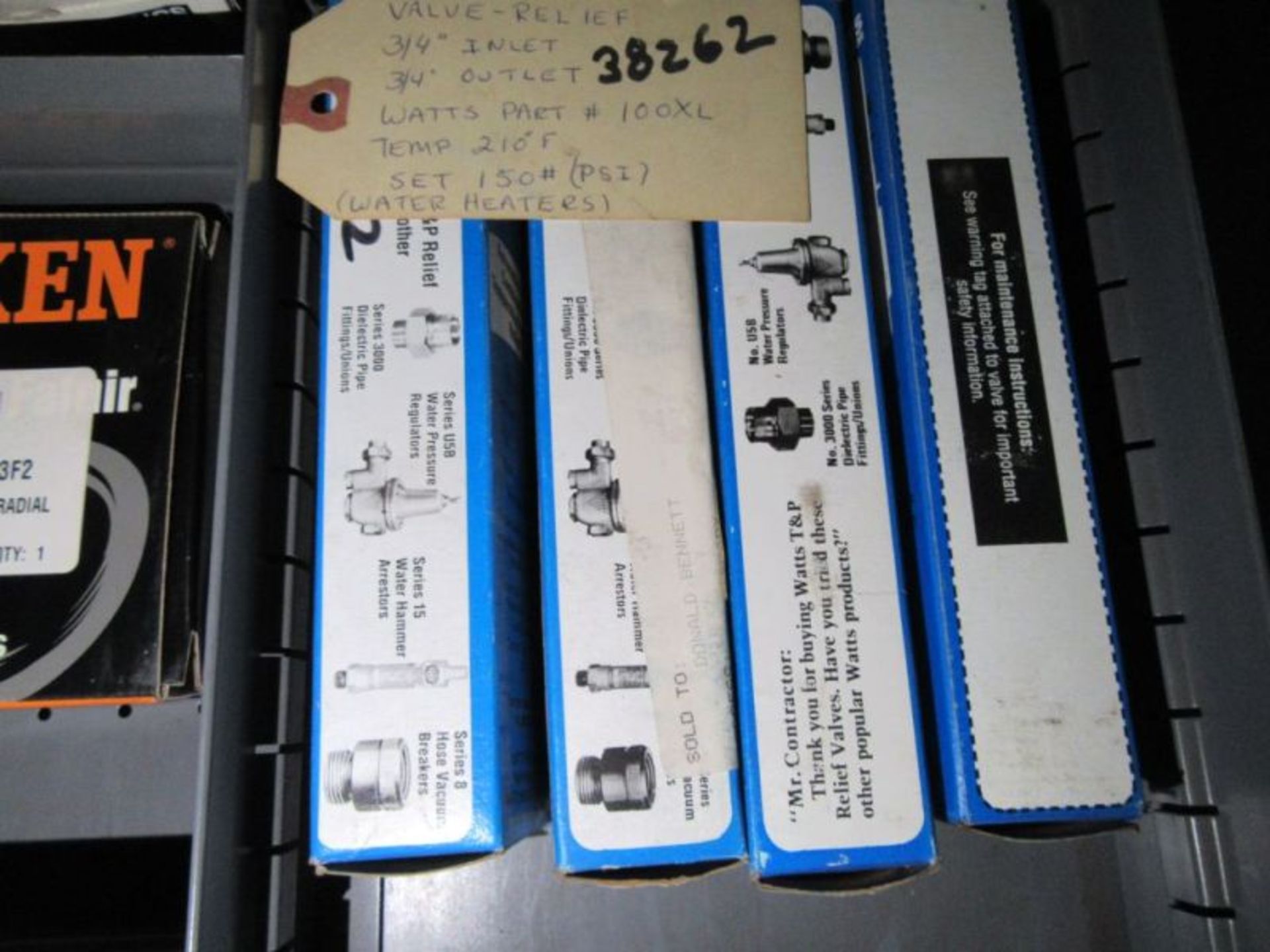 CONTENTS OF CABINET - CONNECTORS, BEARINGS, INLET VALVES, ETC - Image 12 of 12