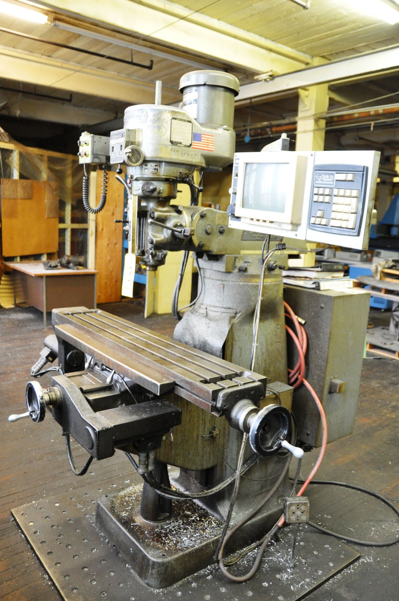 BRIDGEPORT EZ TRAK MILL, 2-AXIS, S/N 262018, VARI SPEED, 9" X 48" TABLE… - Image 3 of 3