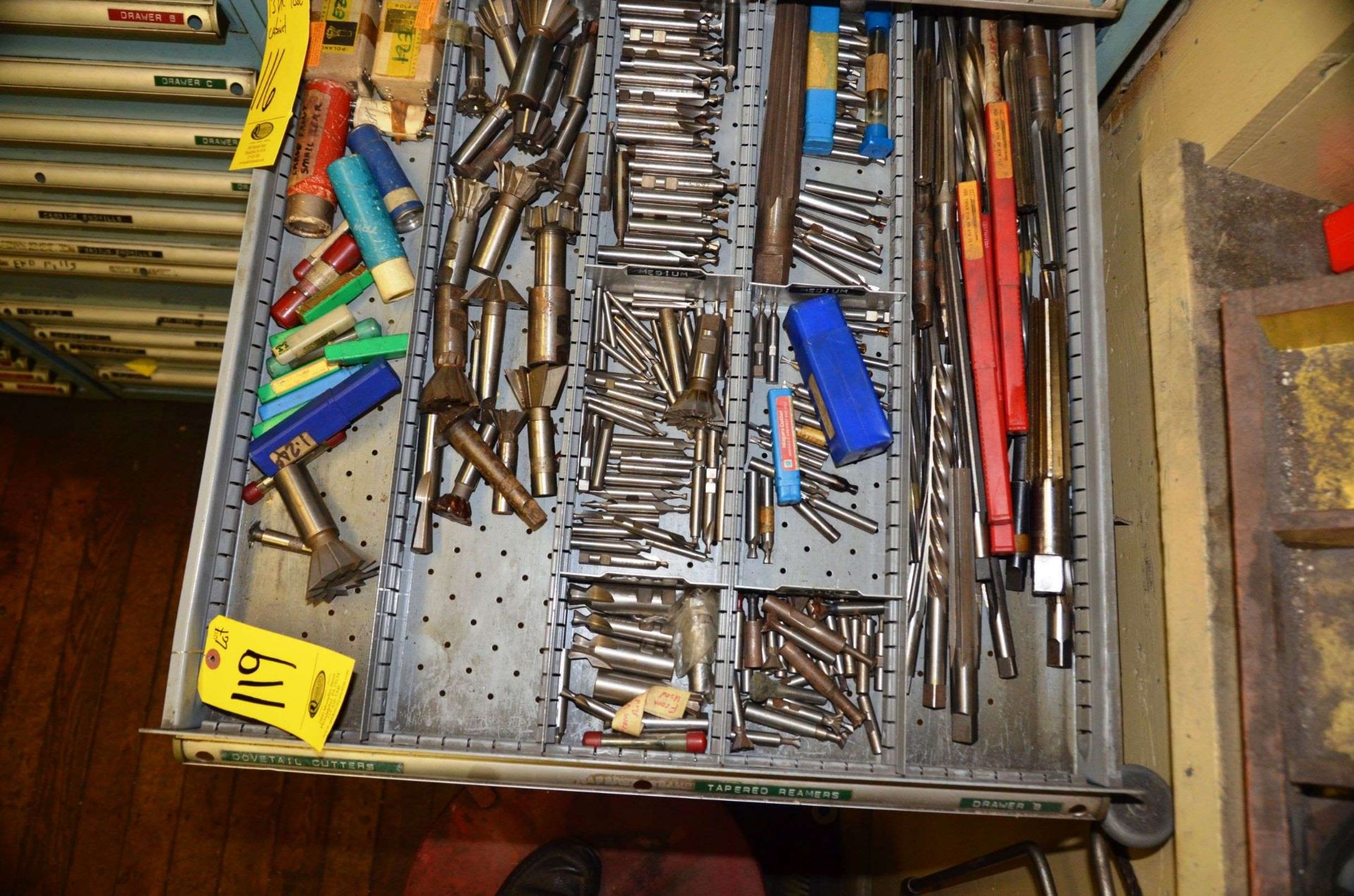 DRAWER CONTENTS, MISC DOVETAIL CUTTERS