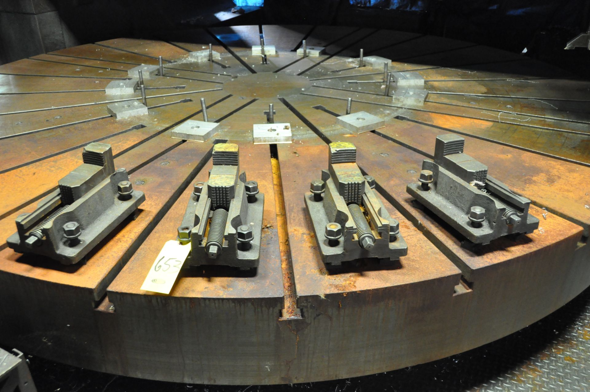 (4) LARGE VERTICAL BORING MILL TABLE CHUCK JAWS.