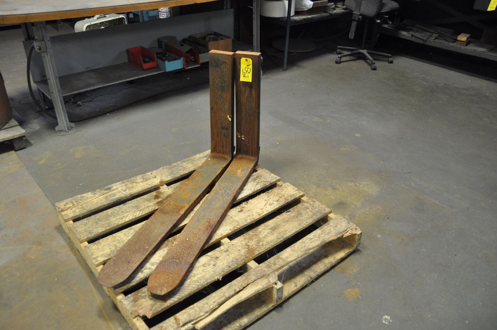 (2) FORKLIFT FORKS, 5" WIDE X 42" LONG.