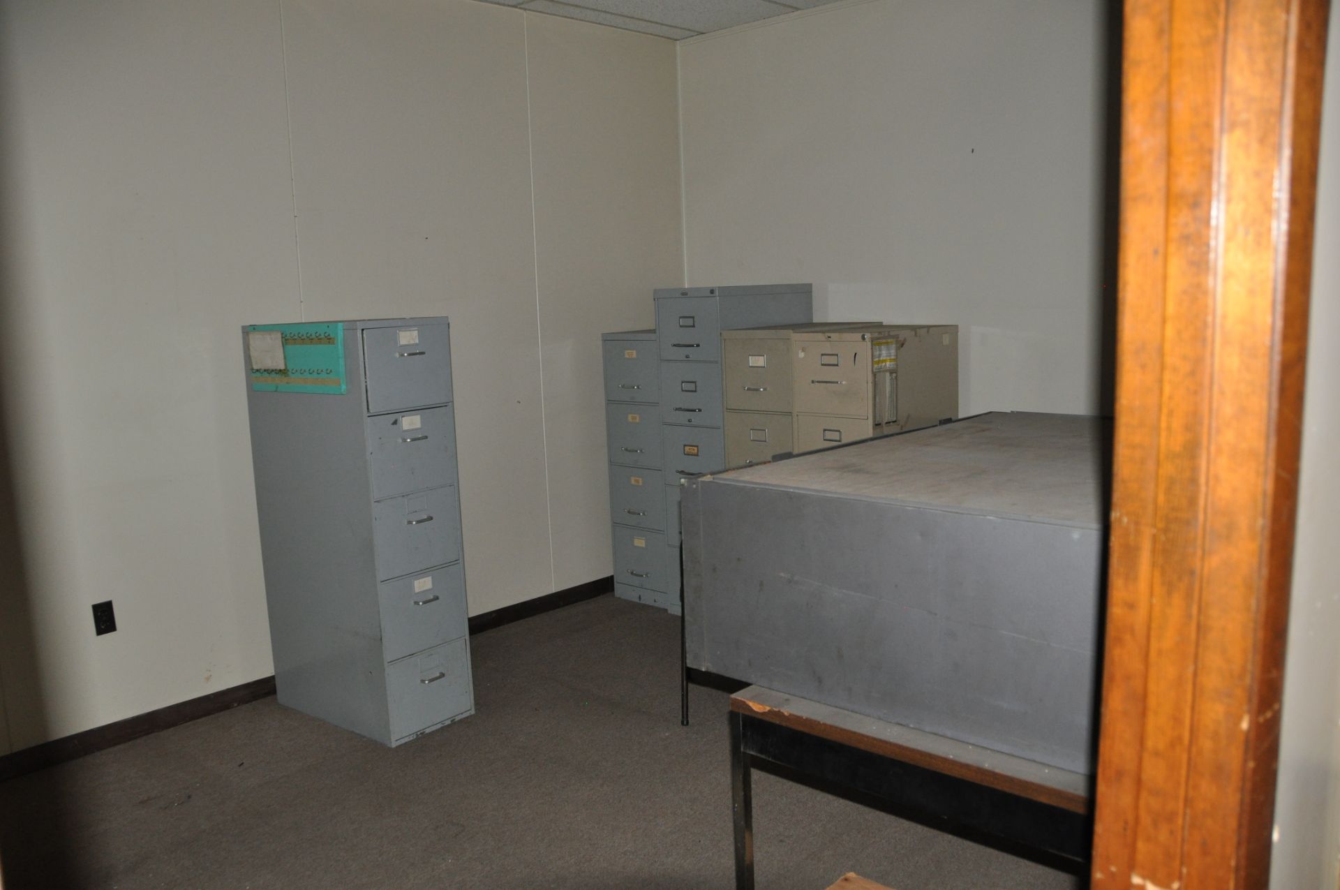 CONTENTS OF OFFICE AREA UPSTAIRS: DRAFTING TABLES, VACUUMS, DESKS, FILES… - Image 7 of 7