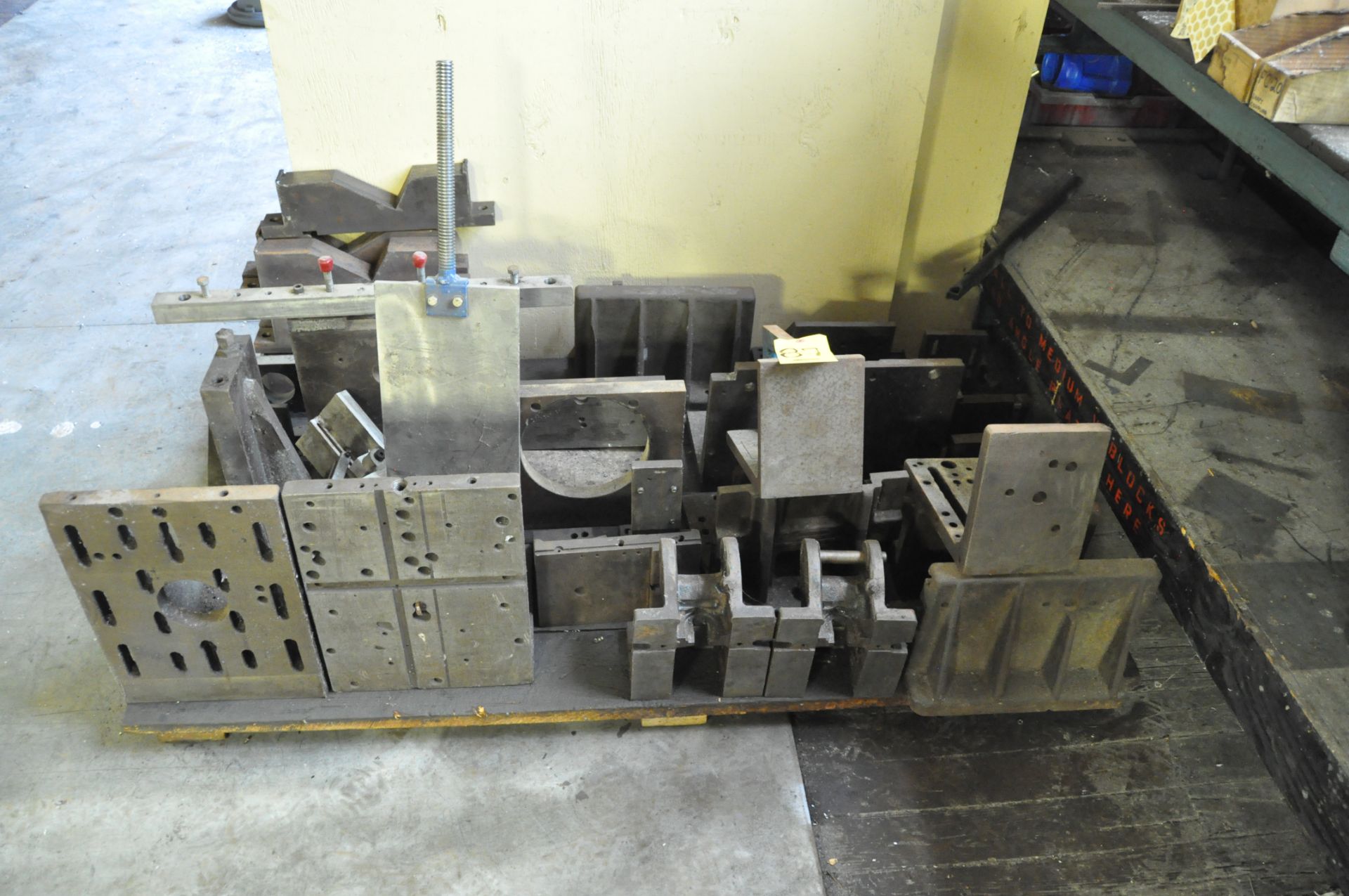 SKID OF ASSORTED ANGLE PLATES, V BLOCKS AND MISC. ON SKID