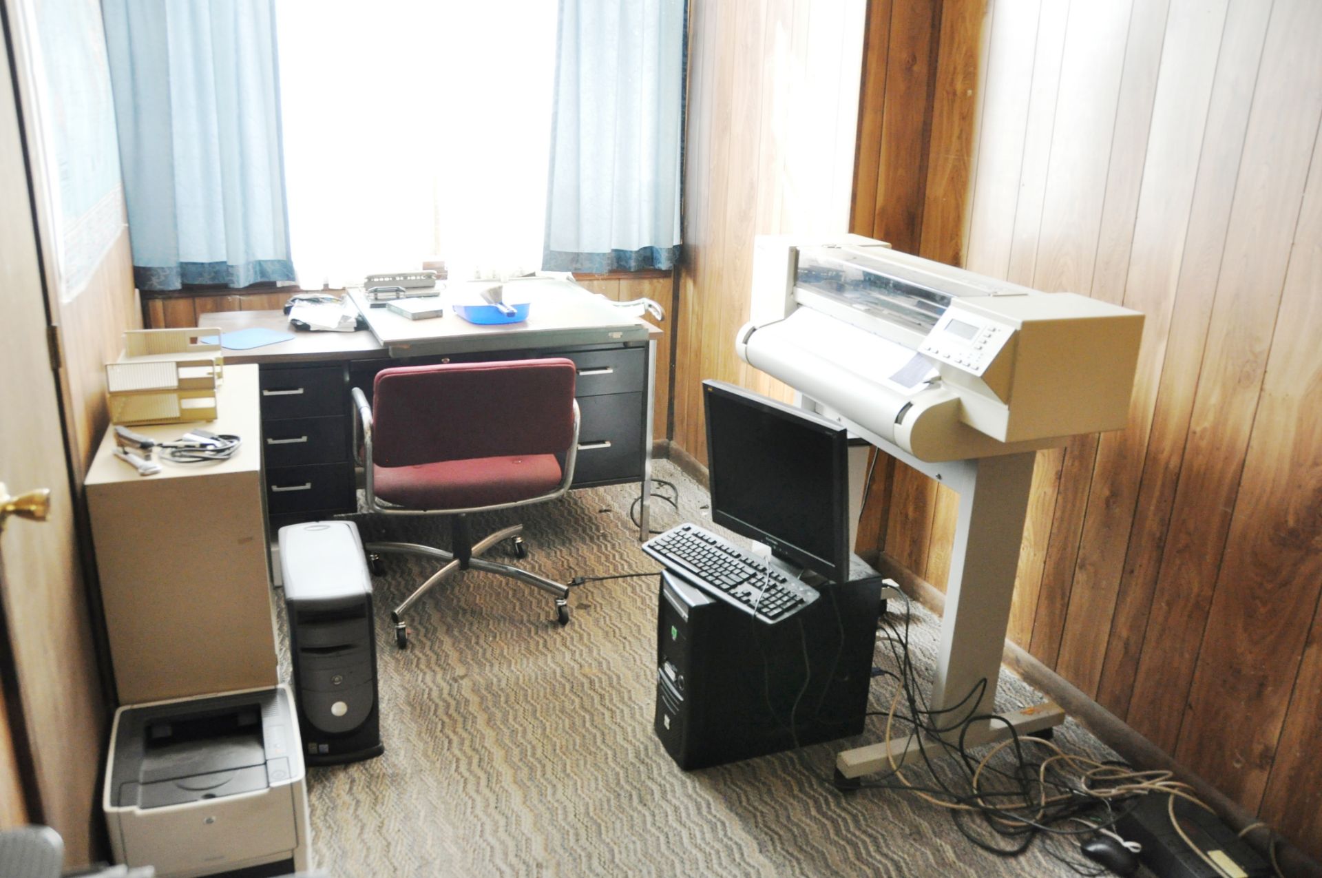 OFFICE CONTENTS: BIZHUB 200 COPIER, HP PRINTER, (2) COMPUTERS WITH ACCESSORIES…