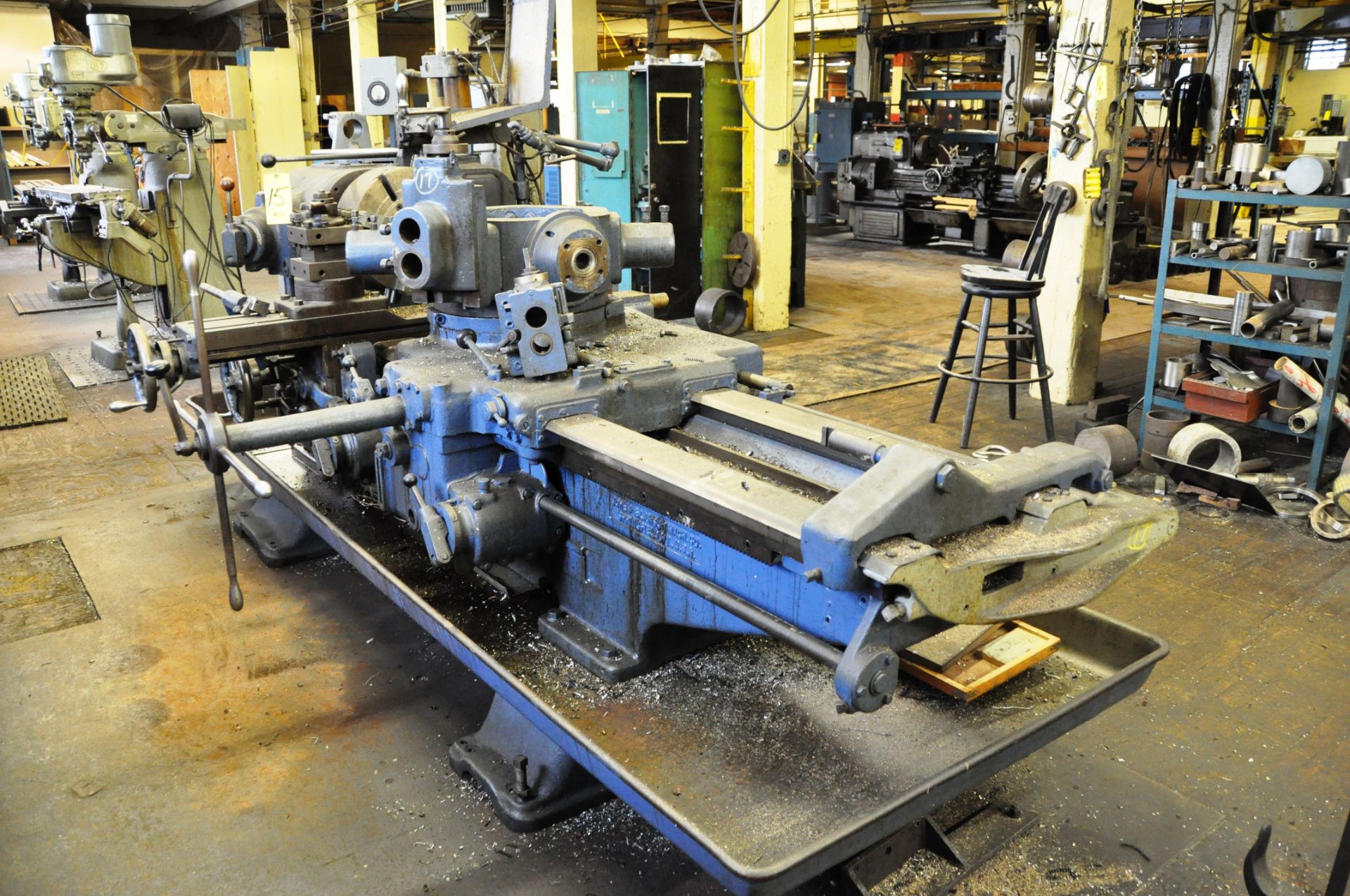 9A JONES & LAMSON TURRET LATHE, S/N 65126, 15" 4 JAW CHUCK, TURRET TOOLPOST..