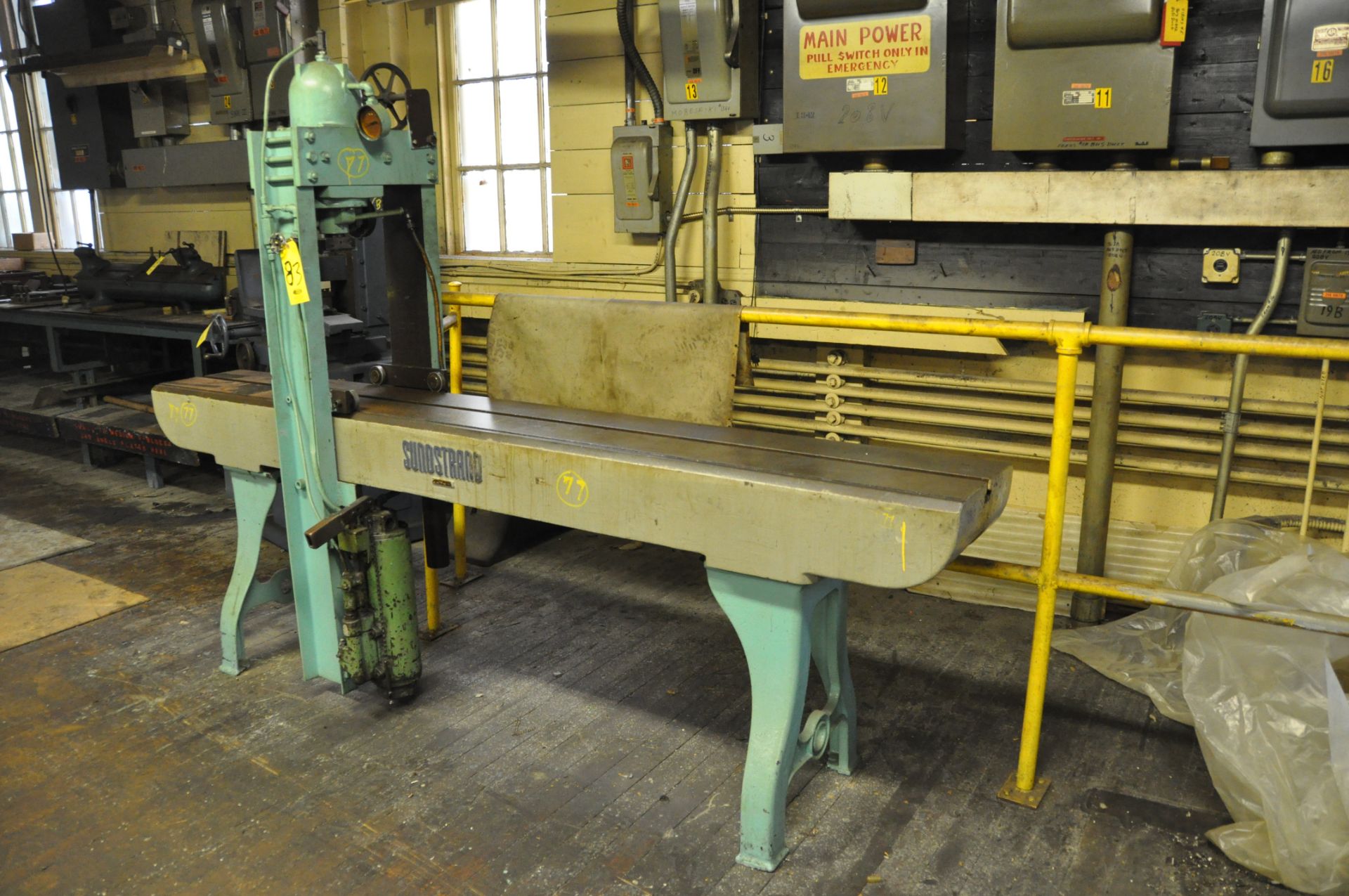 SUNSTRAND STRAIGHTENING PRESS, S/N 78-4257, BED SIZE 12-1/2" X 106" WITH 1 T SLOT… - Image 2 of 3