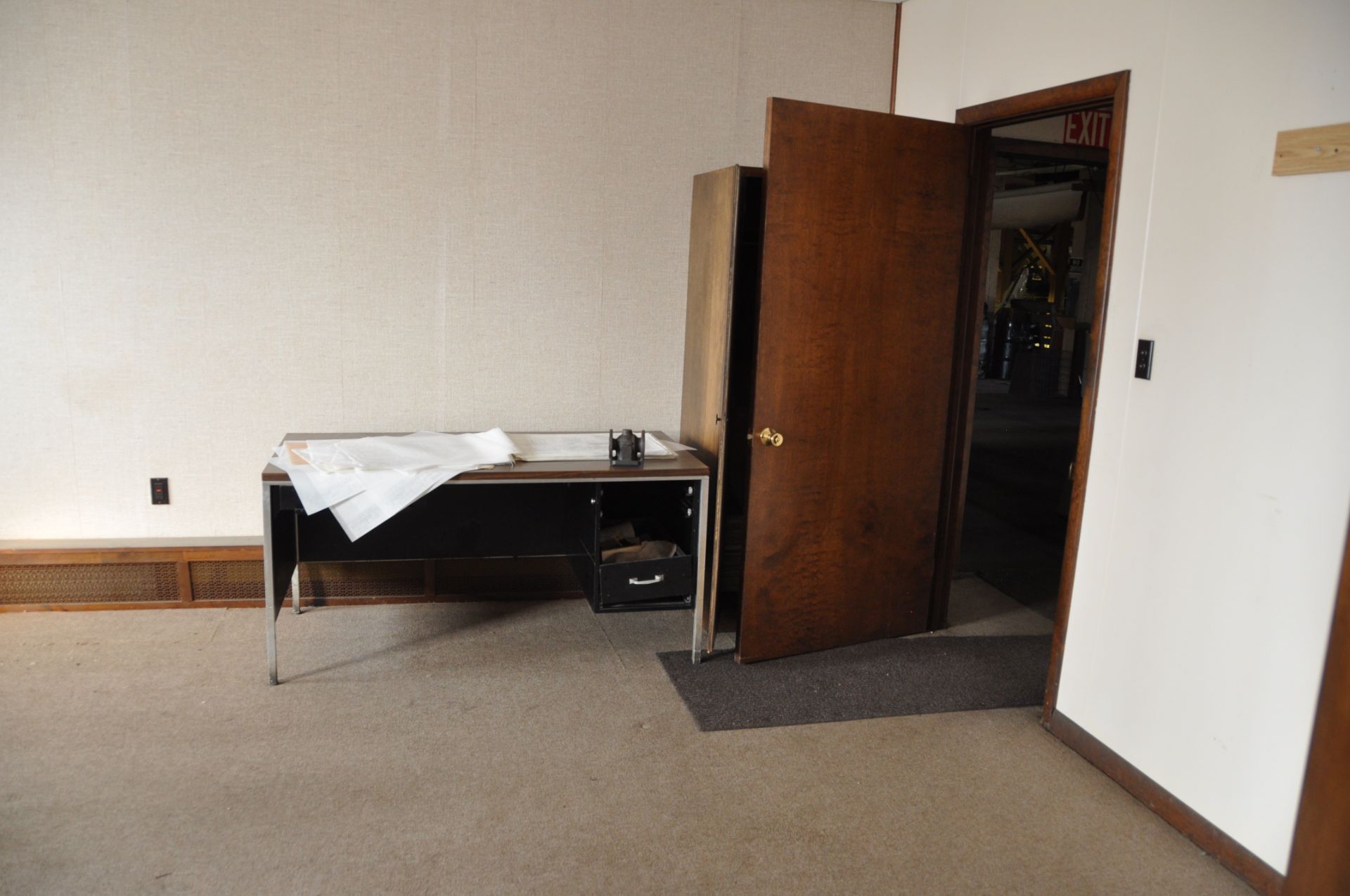 CONTENTS OF OFFICE AREA UPSTAIRS: DRAFTING TABLES, VACUUMS, DESKS, FILES… - Image 4 of 7