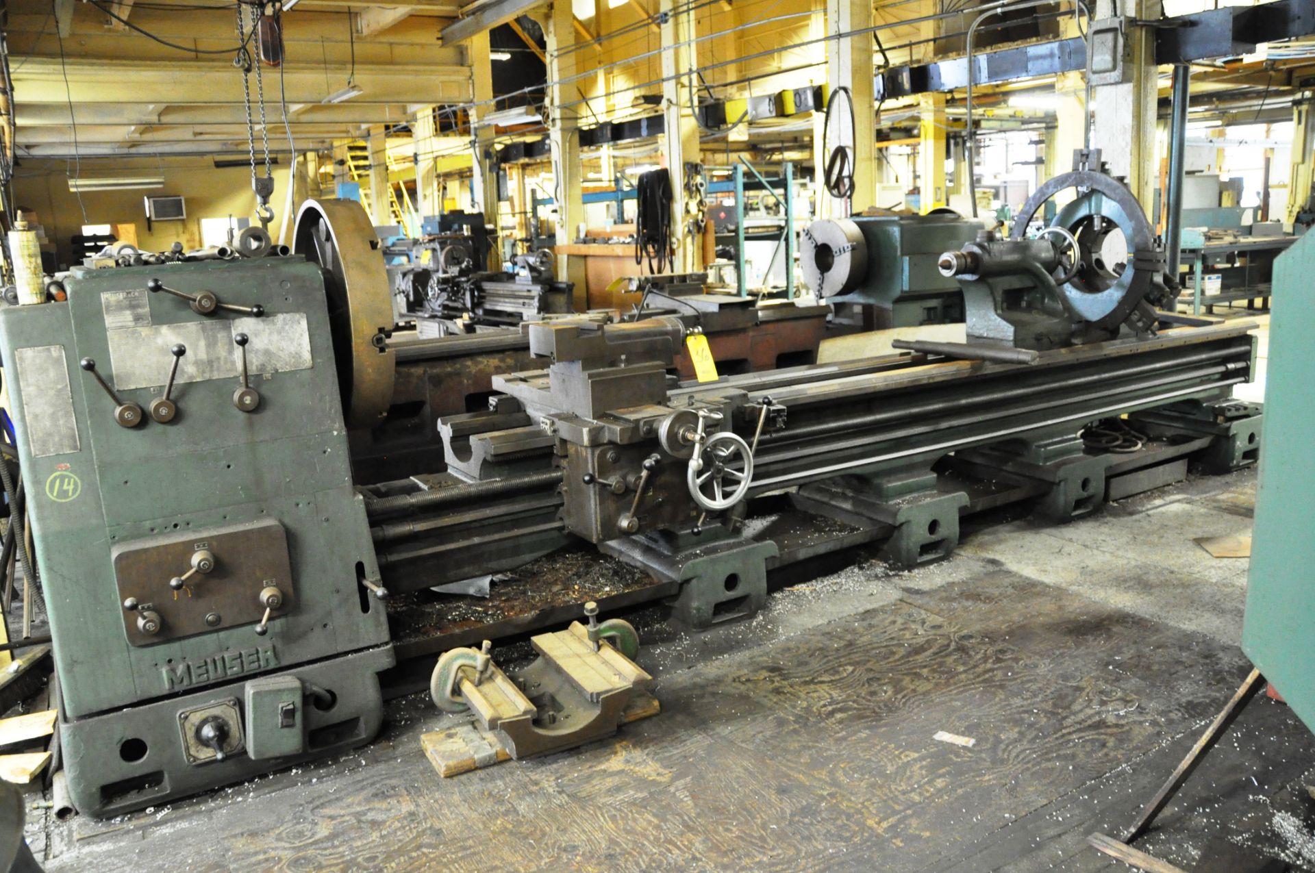 MEUSER GAP BED ENGINE LATHE, 32"/40" X 160", SN. NA, MODEL M4L-40086, 27"…