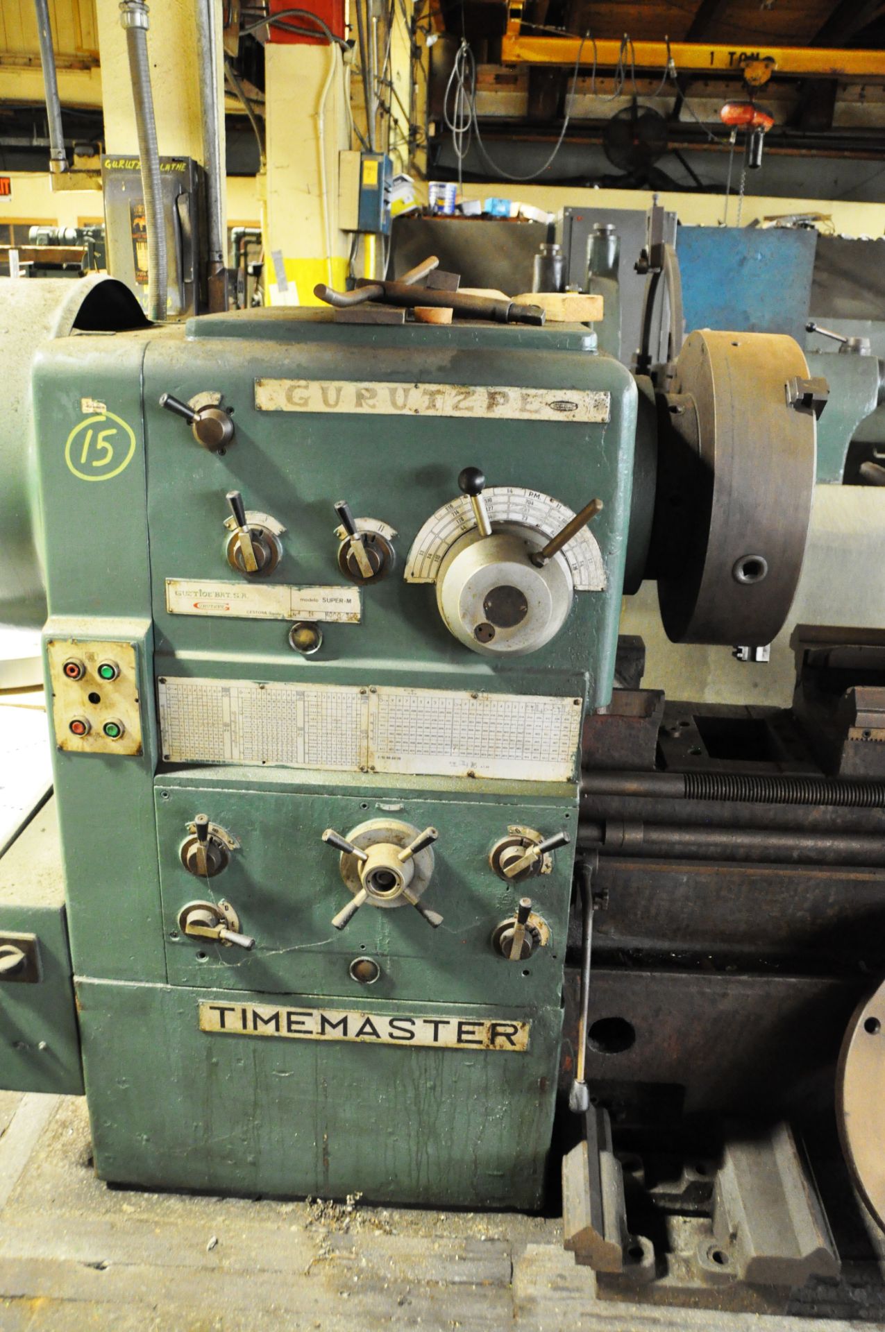 GURUTZPE GAP BED ENGINE LATHE, SN. 414, MODEL SUPER M TIMESAVER.. - Image 6 of 6