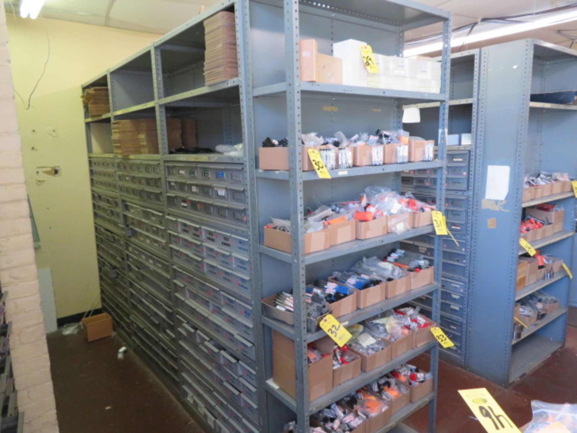 (7) SECTIONS OF STEEL SHELVING W/BINS (NO CONTENTS) - Image 2 of 2