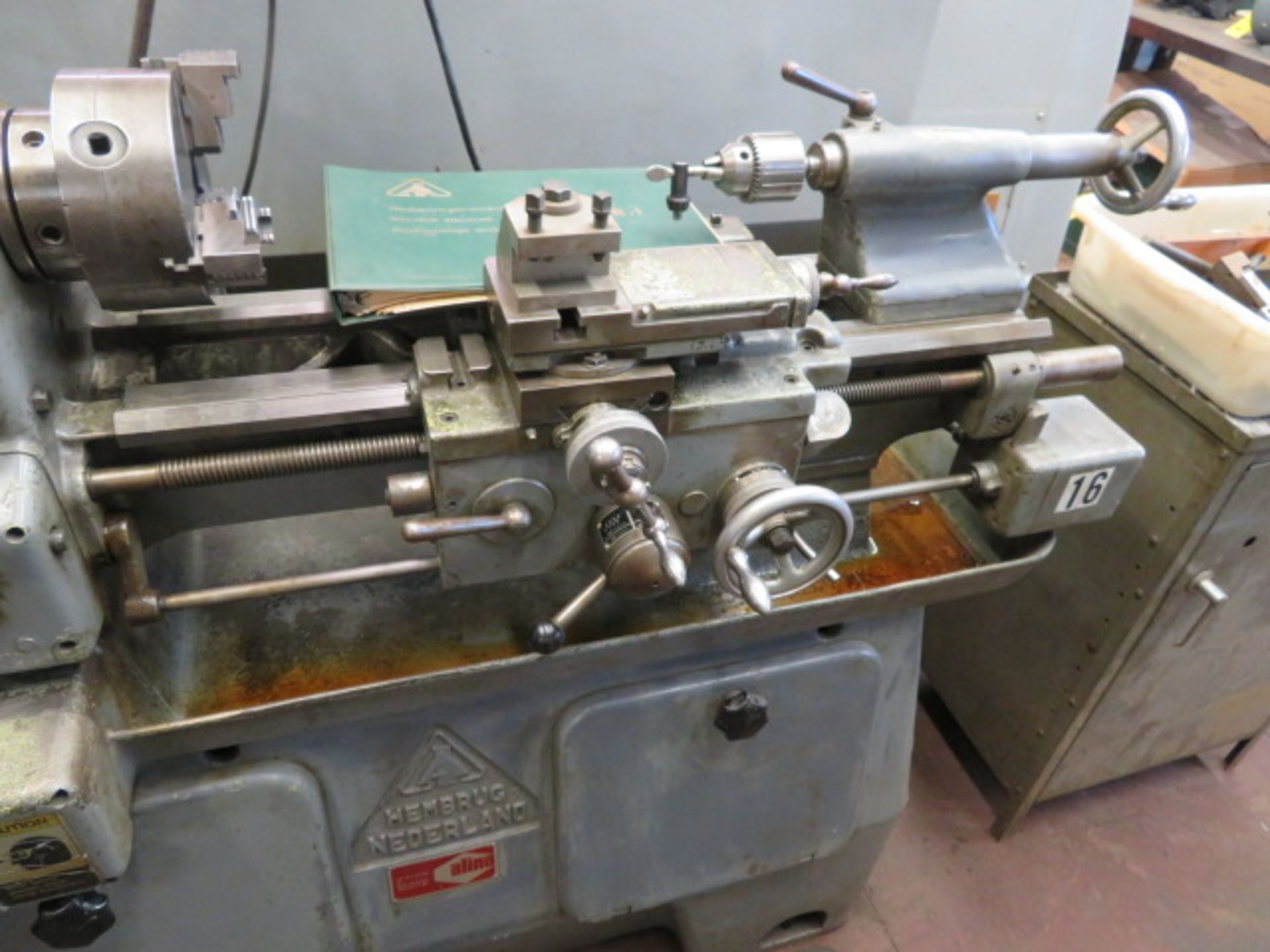 HEMBRUG DR 1 PRECISION ENGINE LATHE, S/N 80590, GEARED HEAD, 11” x 20… - Image 3 of 4