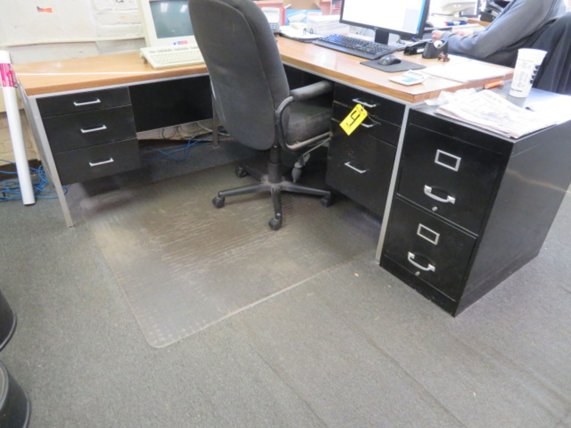 (2) DESKS W/LEFT HAND RETURN & CHAIR