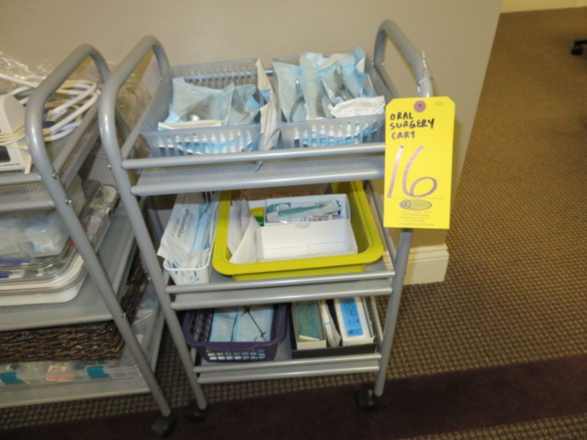 ORAL SURGERY CART W/INSTRUMENTS AND SUTURES