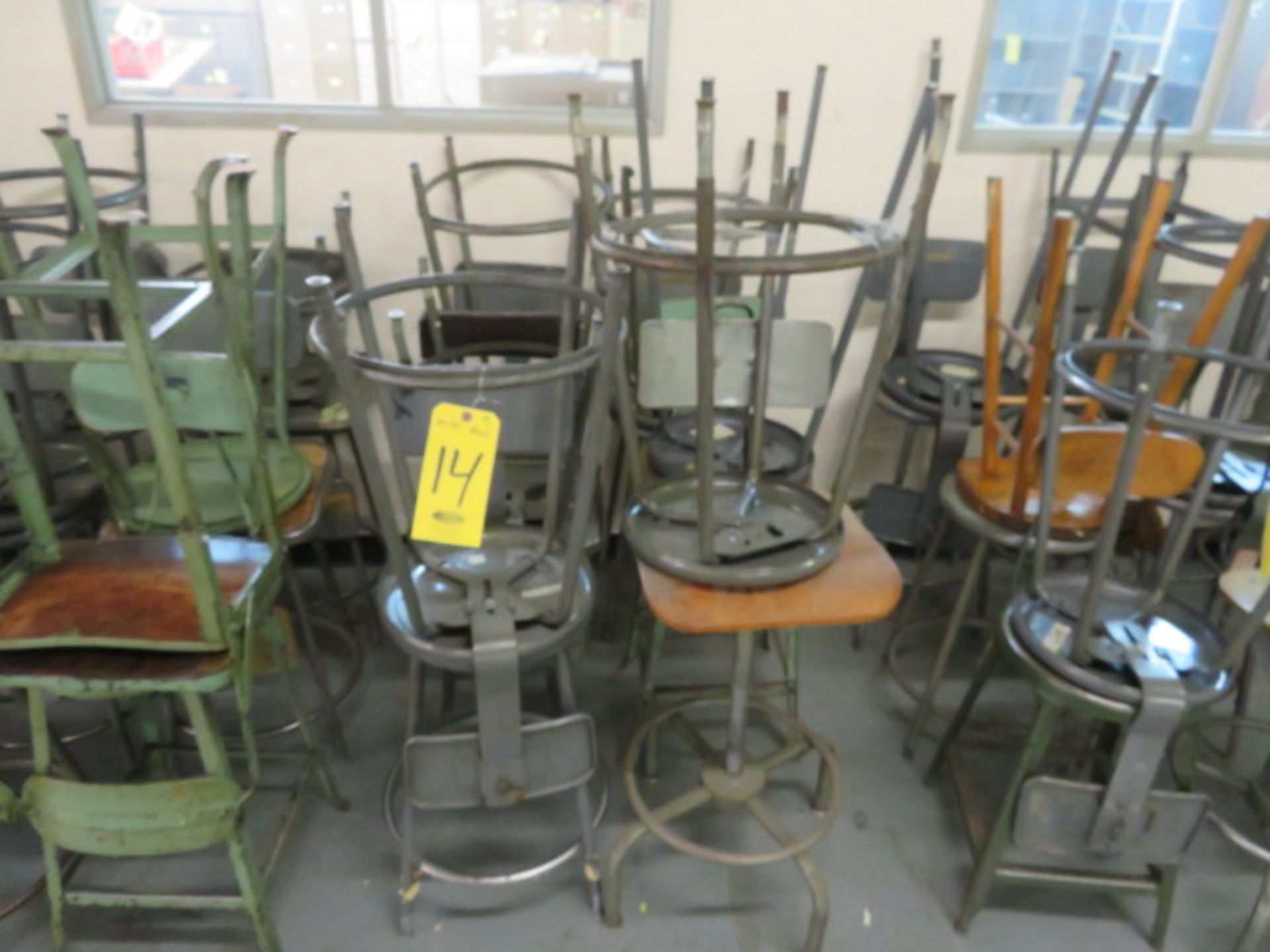 (12) ASSORTED SHOP STOOLS