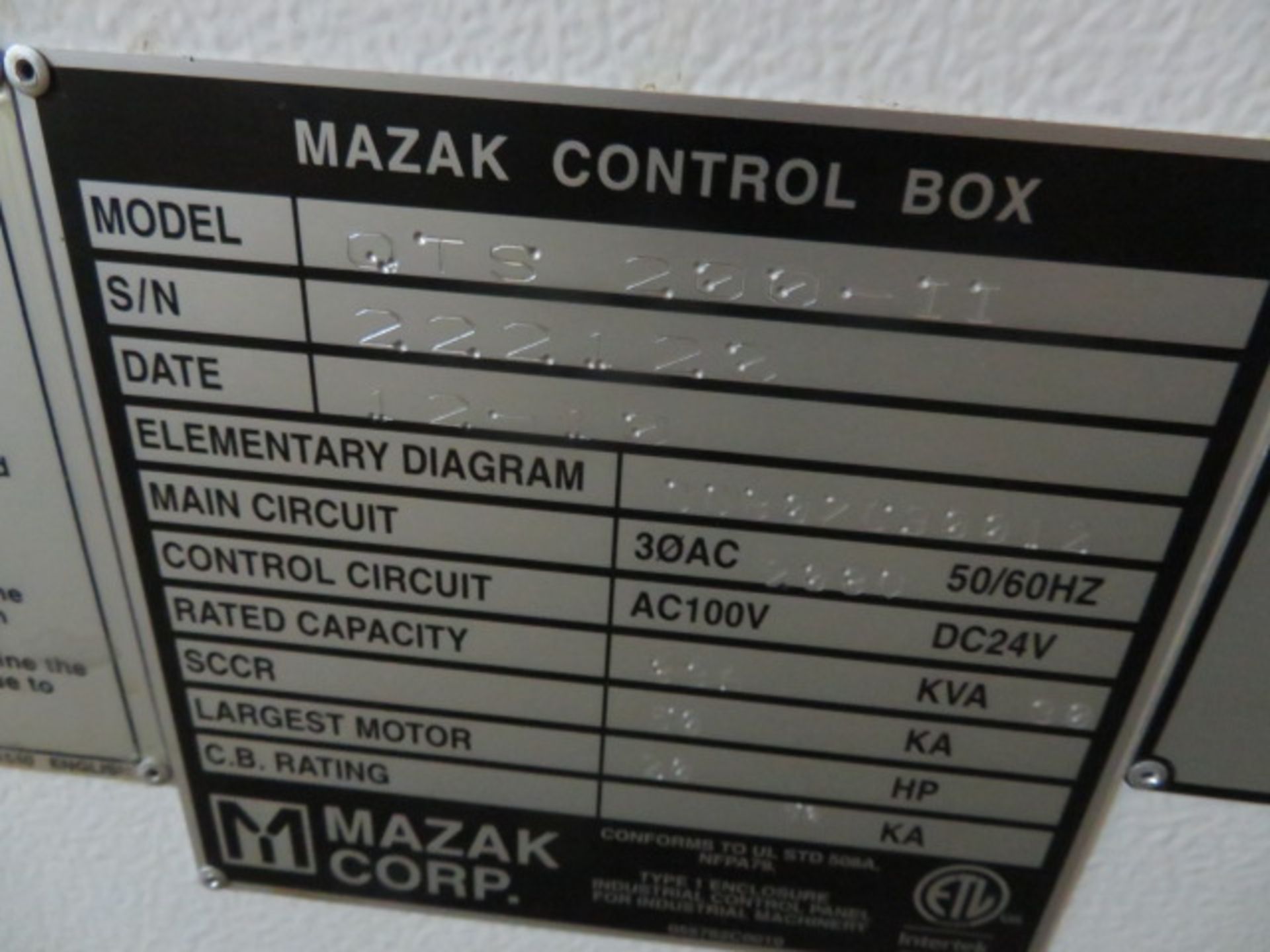 2010 MAZAK QUICK TURN NEXUS 200-II CNC TURNING CENTER, S/N 222120… - Image 7 of 8