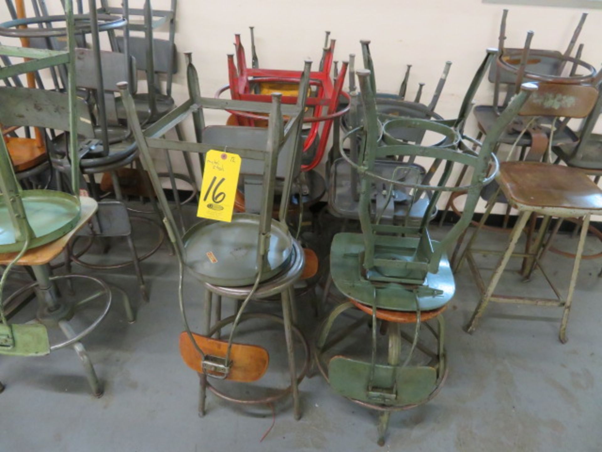 (12) ASSORTED SHOP STOOLS