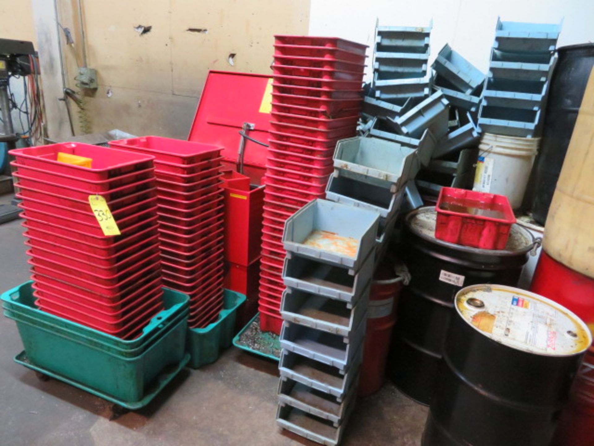 ASSORTED PLASTIC TOTES AND AKRO BINS