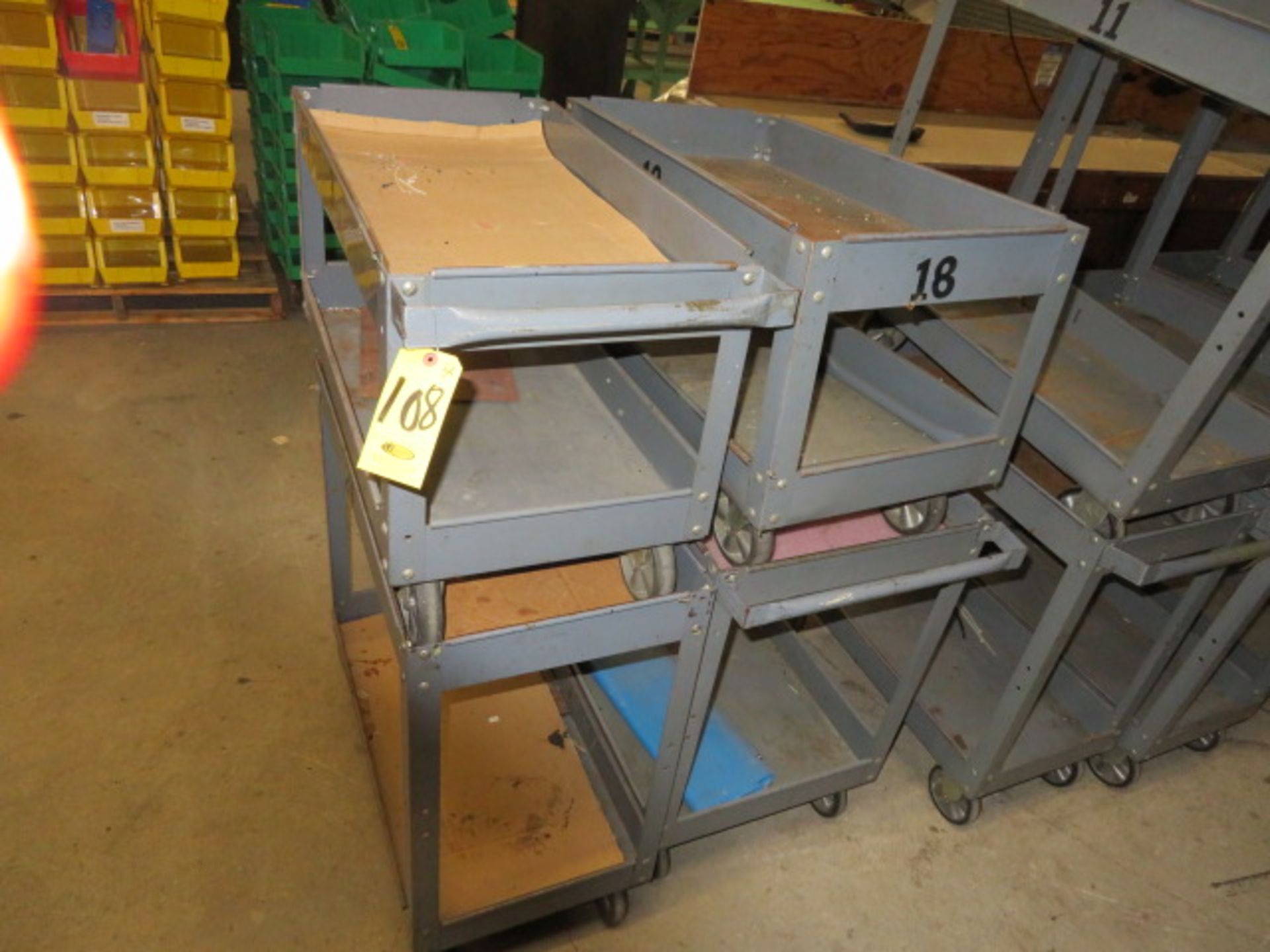 (4) METAL SHOP CARTS (2 ARE LOW PROFILE)