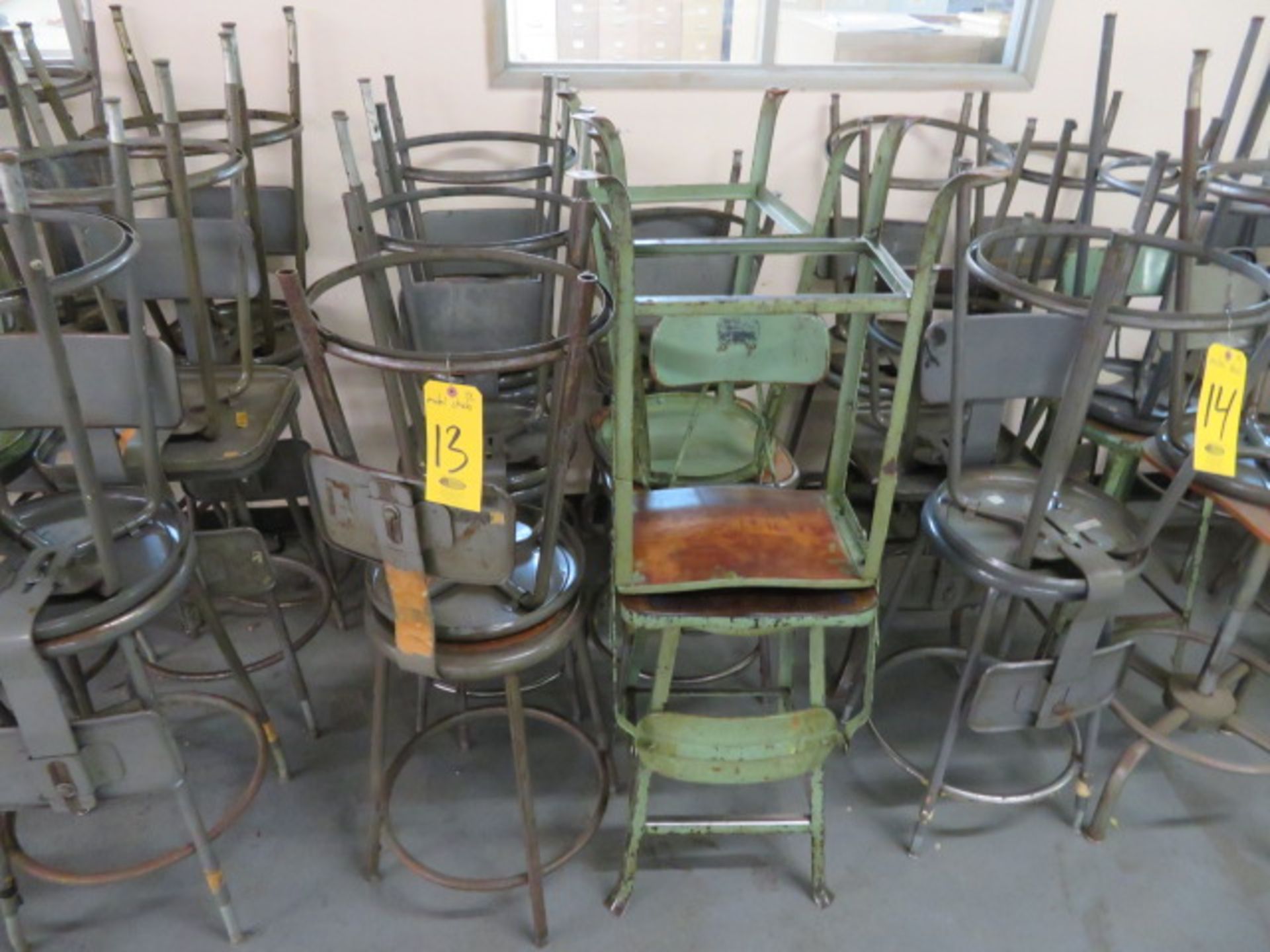 (12) ASSORTED SHOP STOOLS