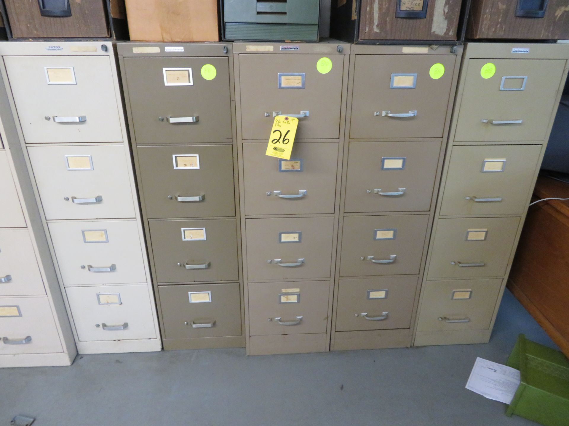 (5) 4-DR VERTICAL LETTER FILE CABINETS