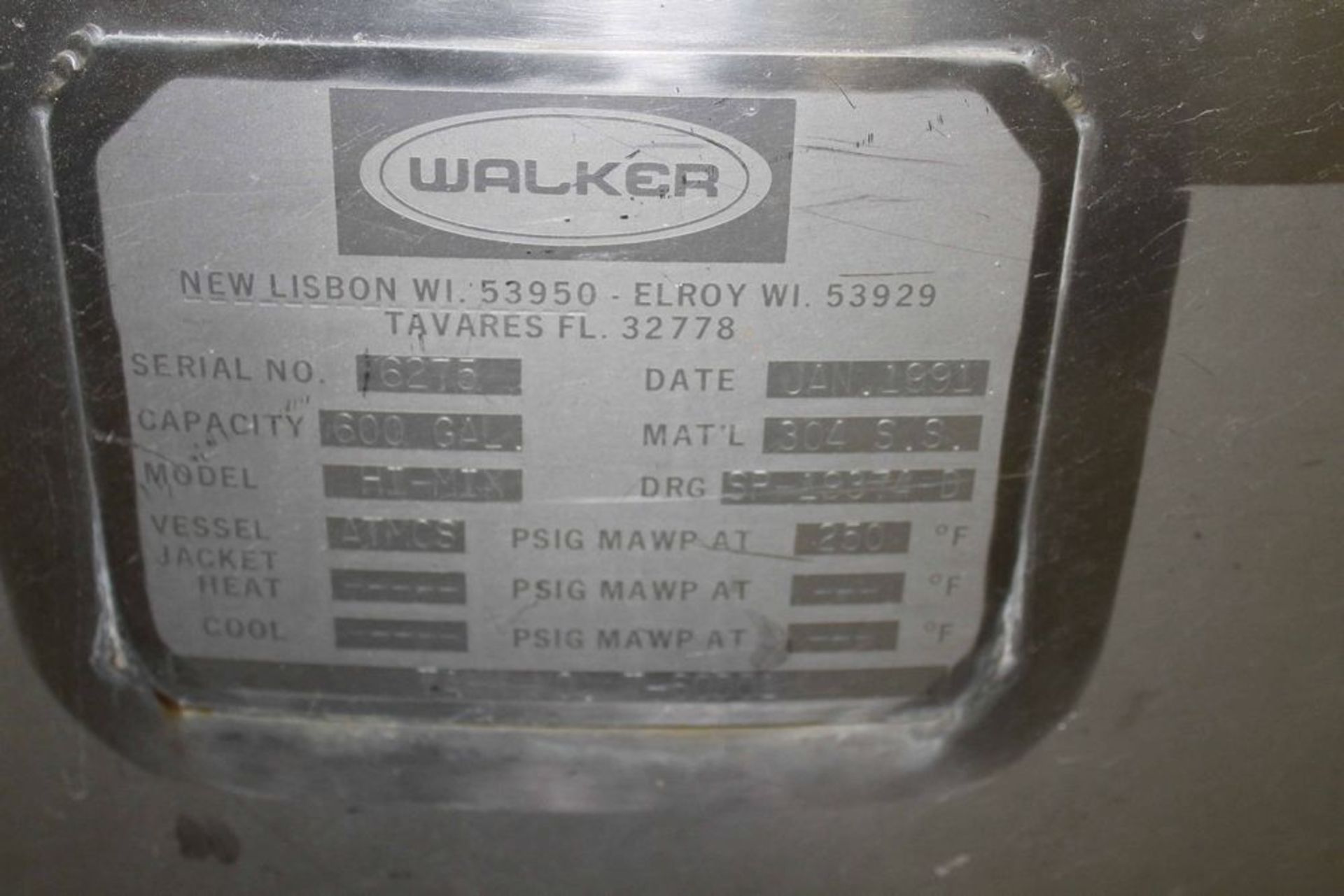 Walker 600 Gallon Single Wall Stainless Steel Tank - Image 5 of 5