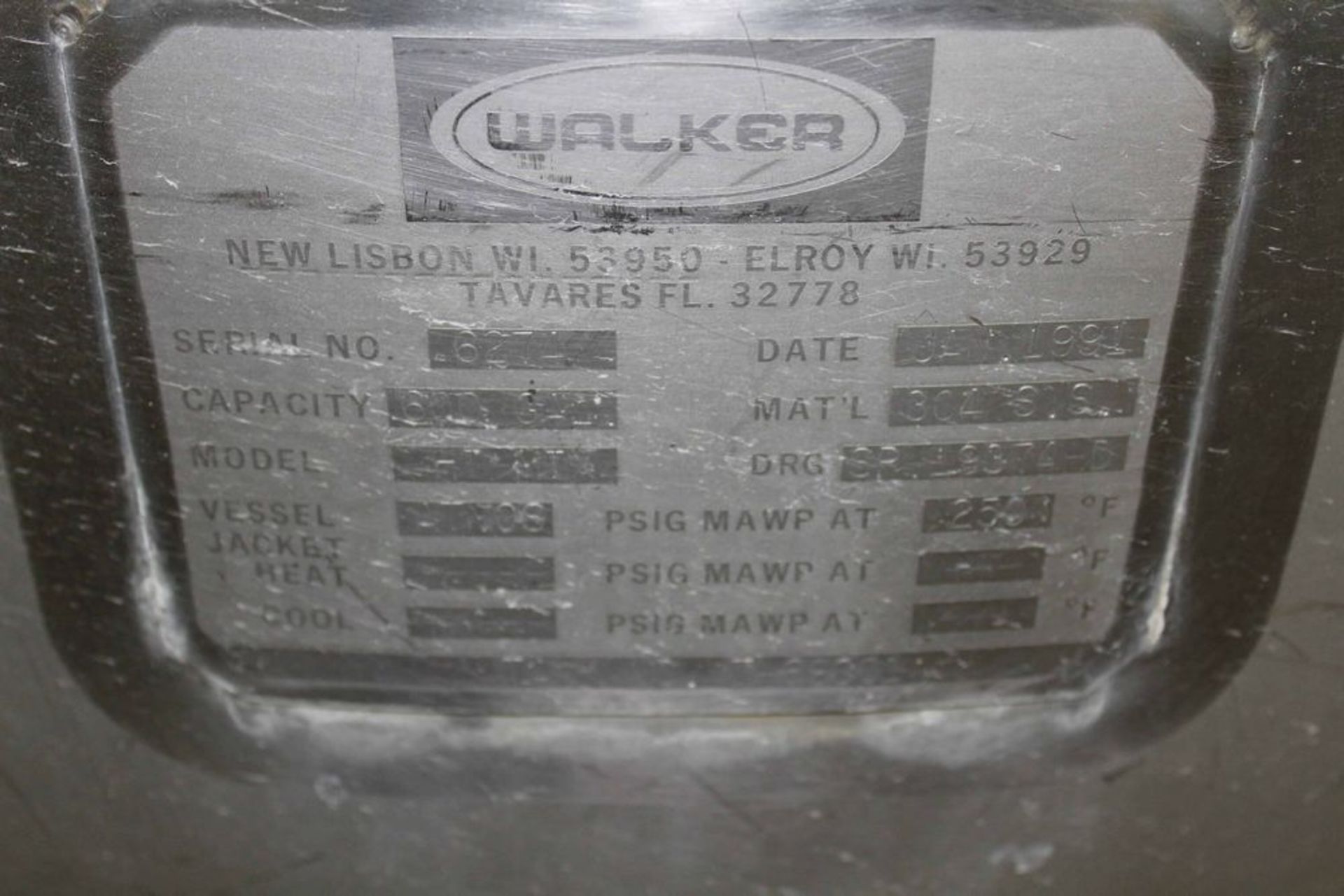 Walker 600 Gallon Single Wall Stainless Steel Tank - Image 6 of 6