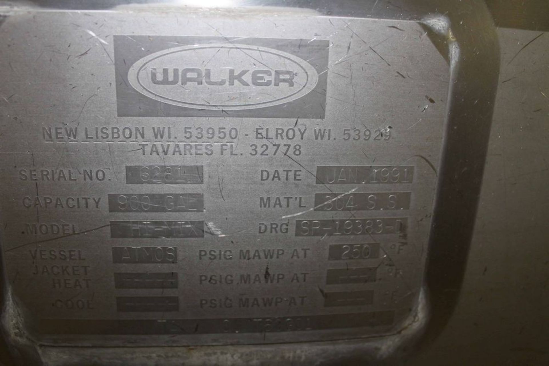 Walker 900 Gallon Single Wall Stainless Steel Tank - Image 4 of 4
