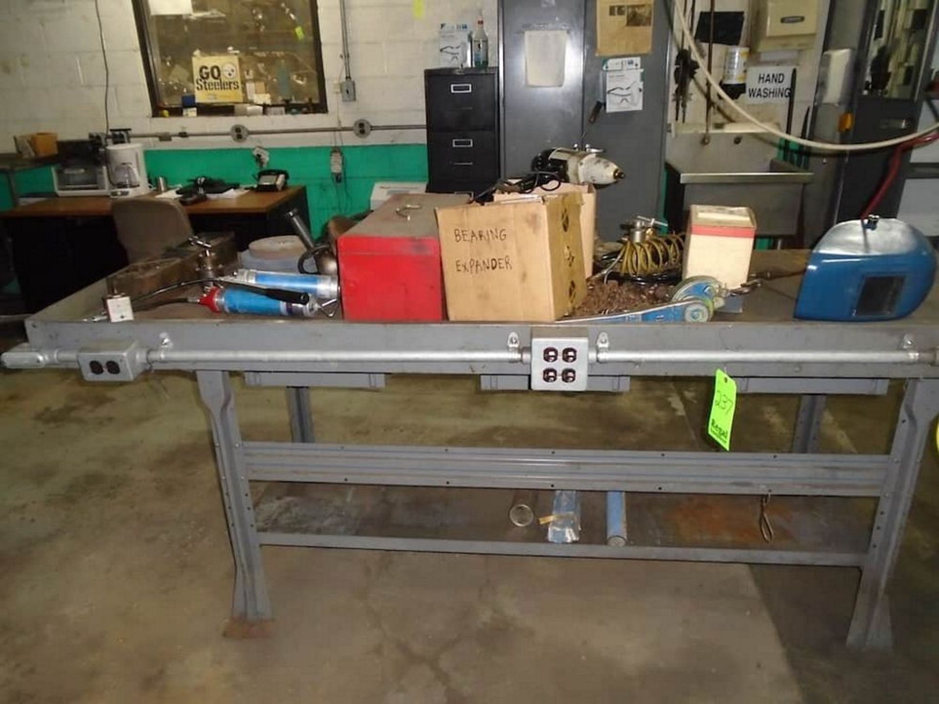 Welding Table and contents ( Tool boxes, Grinder)
