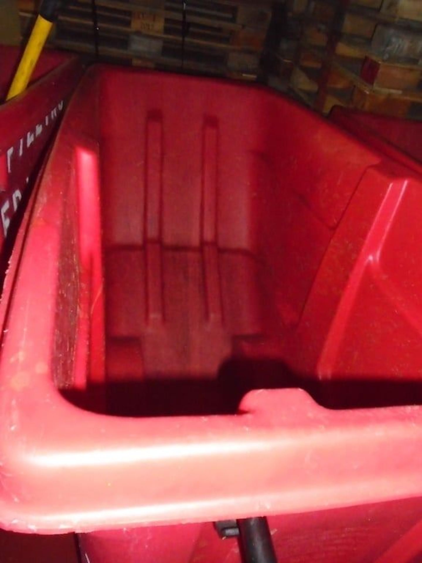 Large Red Rubbermaid Trash Can
