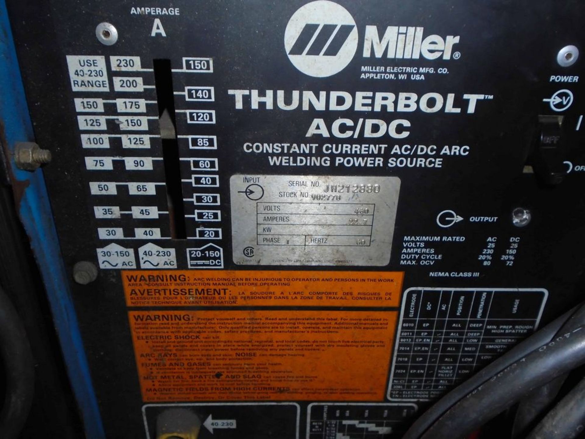 Miller thunder Bolt AC/DC welder ( tank is not selling) - Image 2 of 6