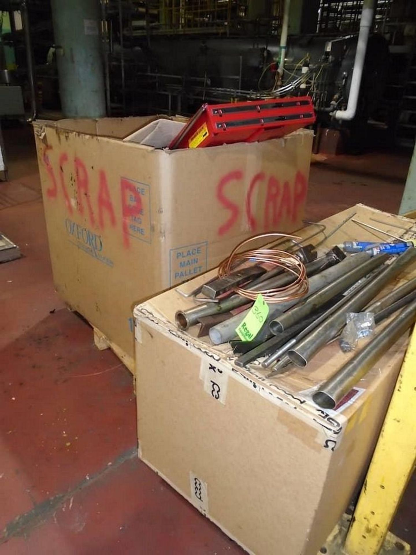 Pallet and Box of Various Scrap Metal