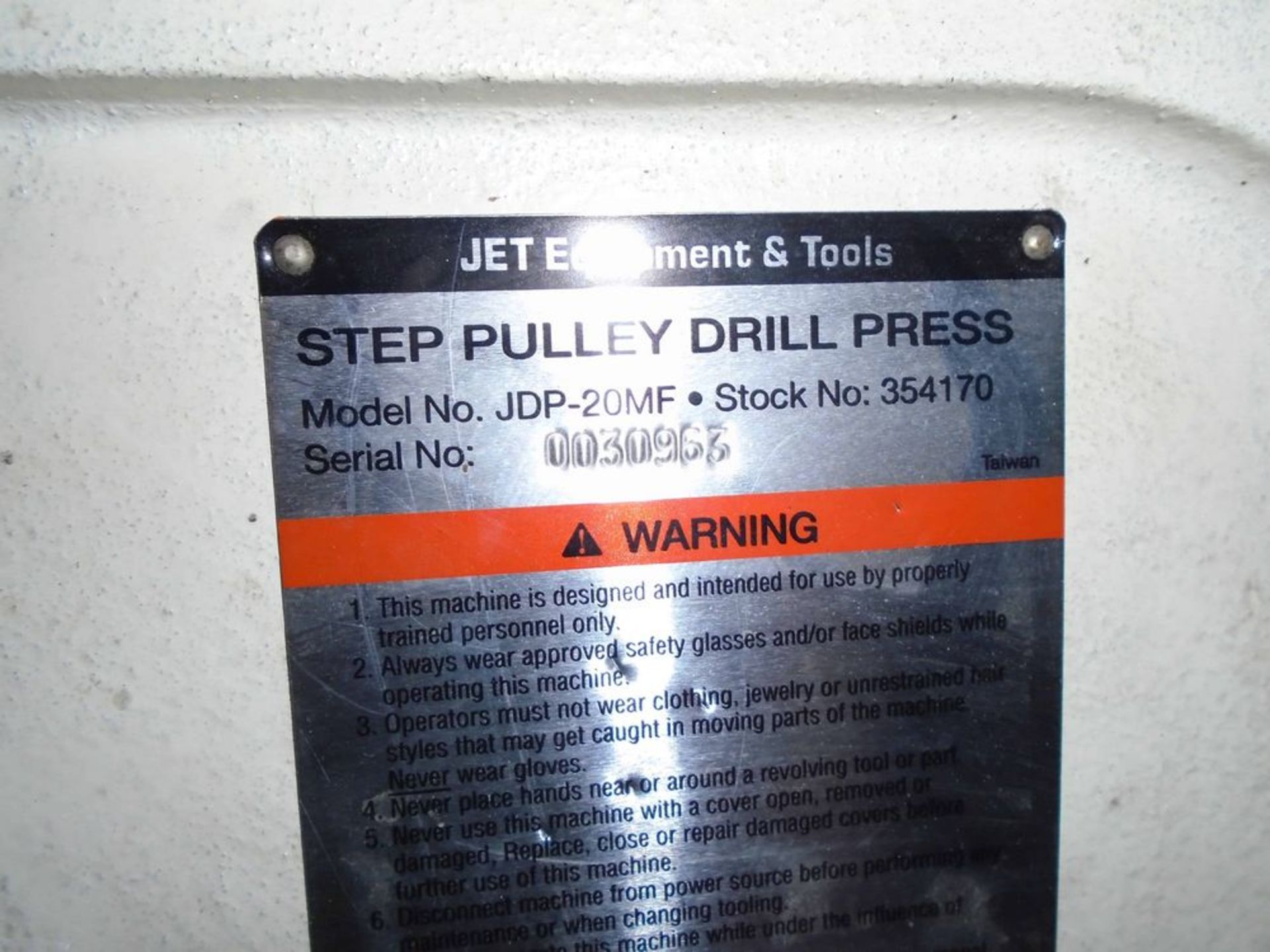 Jet Step pulley Drill Press with stand - Image 4 of 5