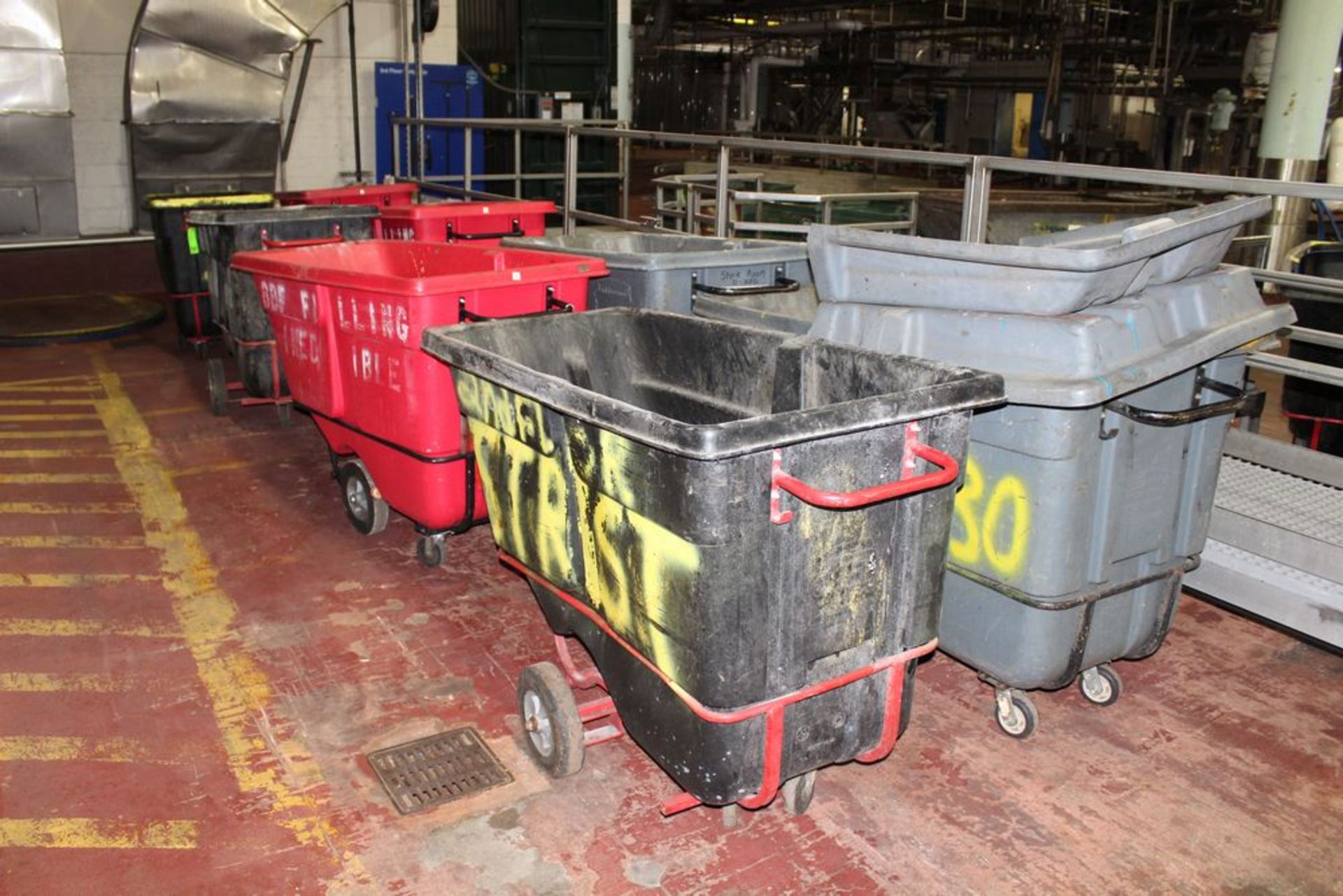 Large Wheeled trash cans as pictured or similar