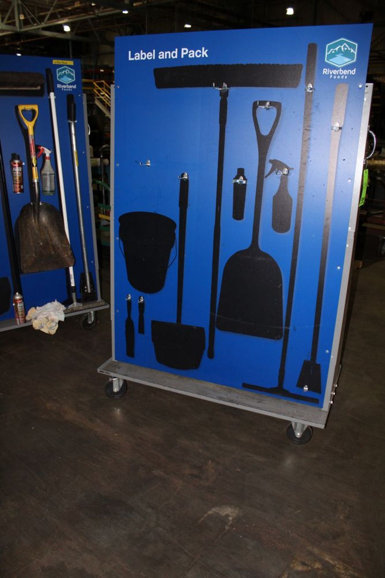 Cleaning Supply Tool Racks with Casters