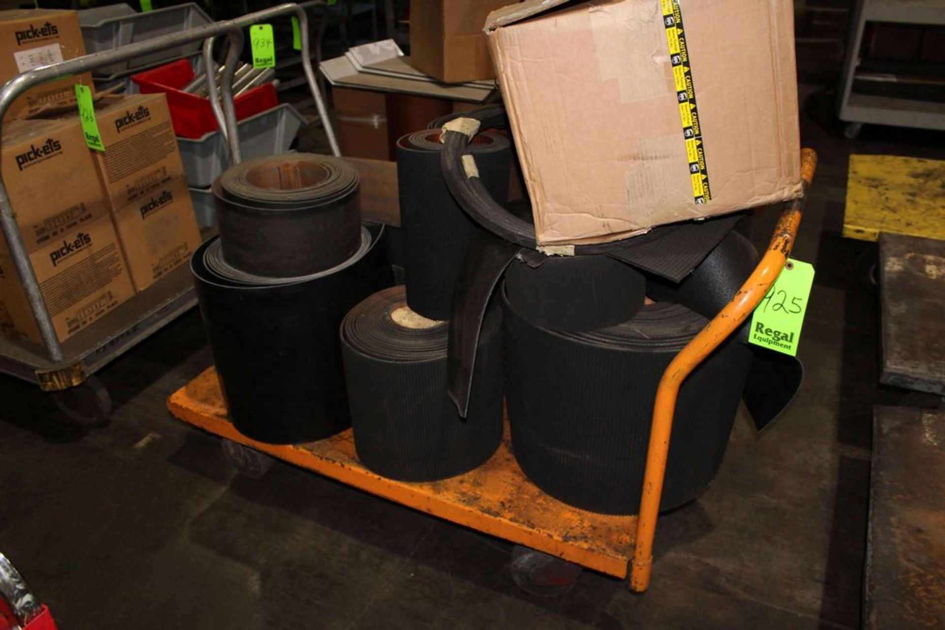 Four Wheel Metal Cart with Contents ( Assorted Belts)