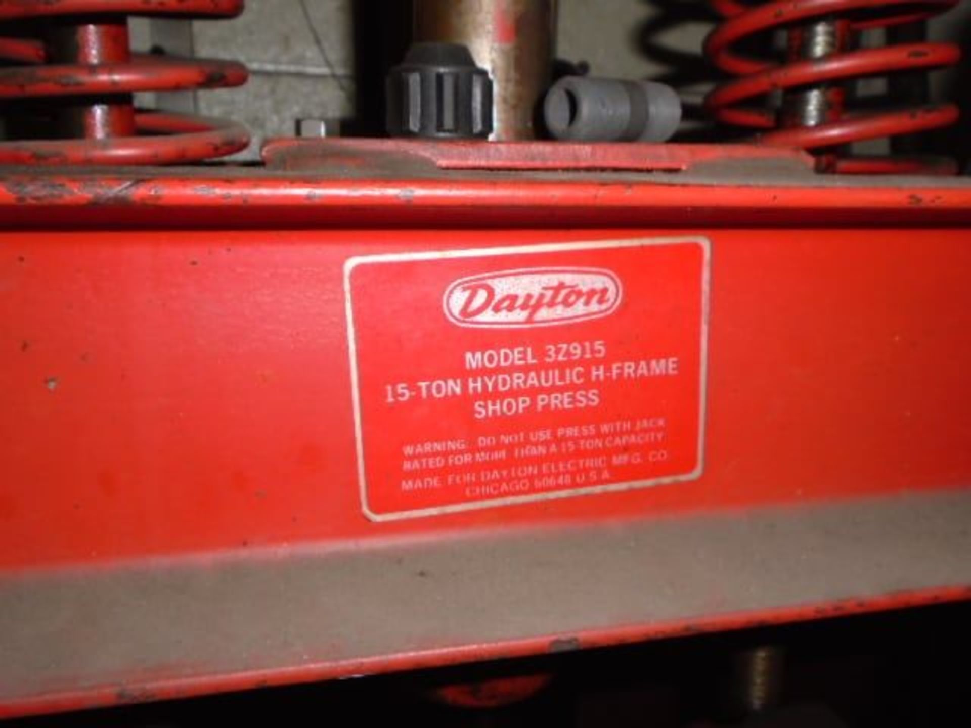 Dayton 15 ton Press, two Light Stands - Image 3 of 4